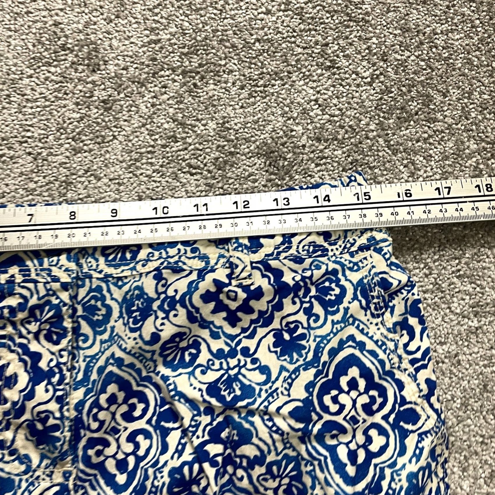 Vintage Chico's Cropped Pants Blue Floral Womens Small Cotton 30x20 Reg US 0 XS? Size 30" / US 8 / IT 44 - 7 Thumbnail