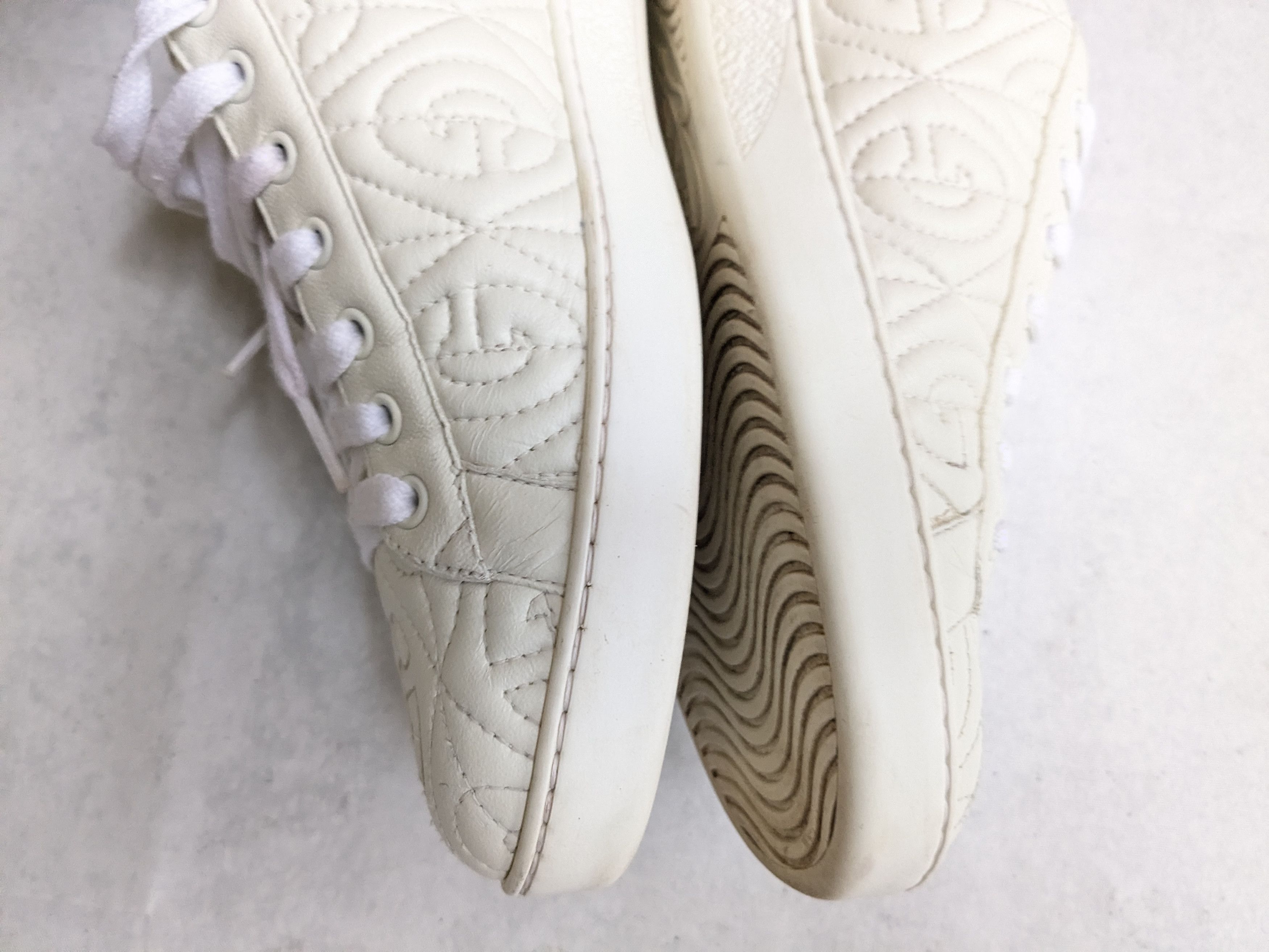 Gucci Gucci Ace Sneakers Rhombus White Green 9.5 Leather Size US 9.5 / EU 42-43 - 14 Thumbnail