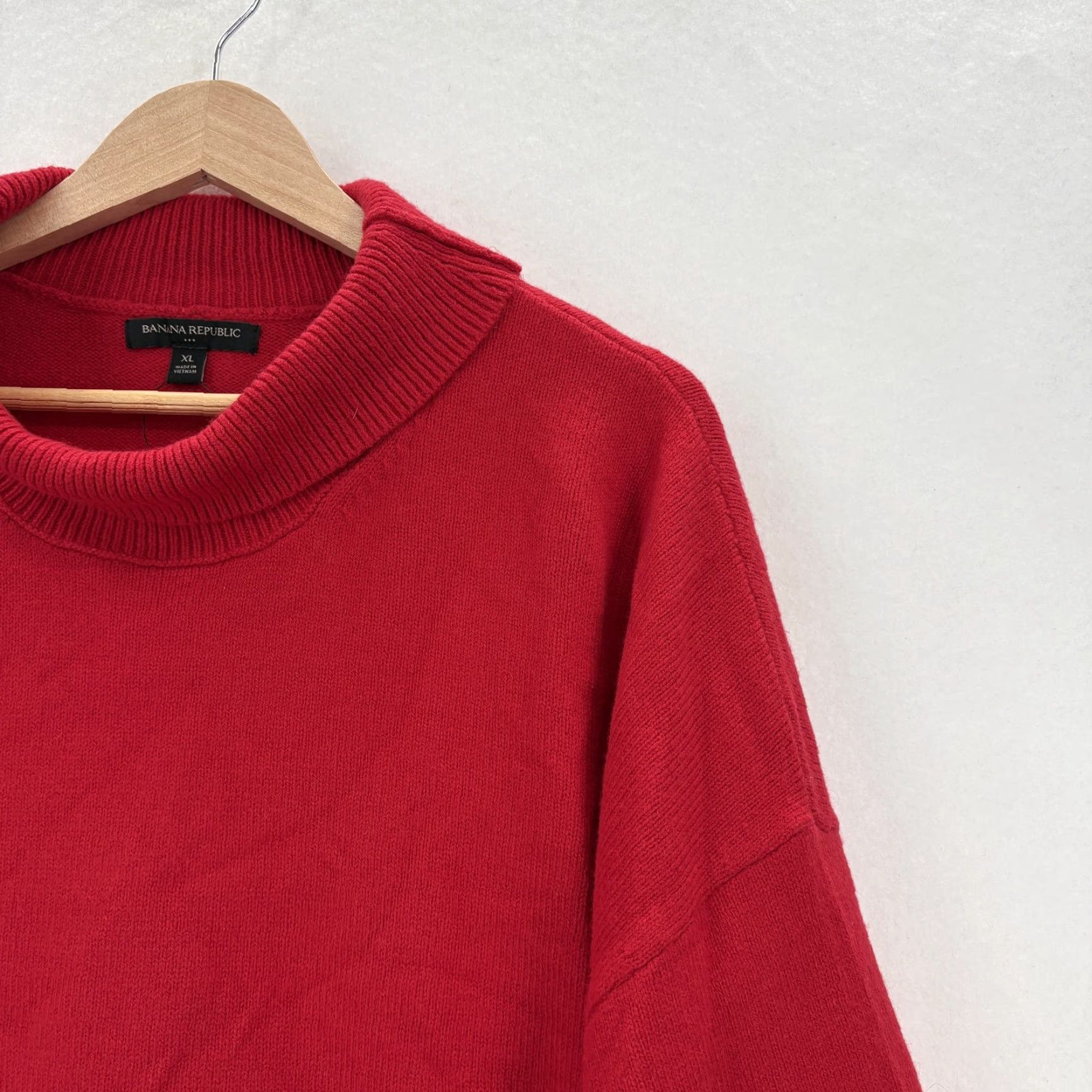 Banana Republic Banana Republic Sweater Womens XL Red Mock Neck Oversized Dolman Knit Pullover Size XL / US 12-14 / IT 48-50 - 2 Thumbnail