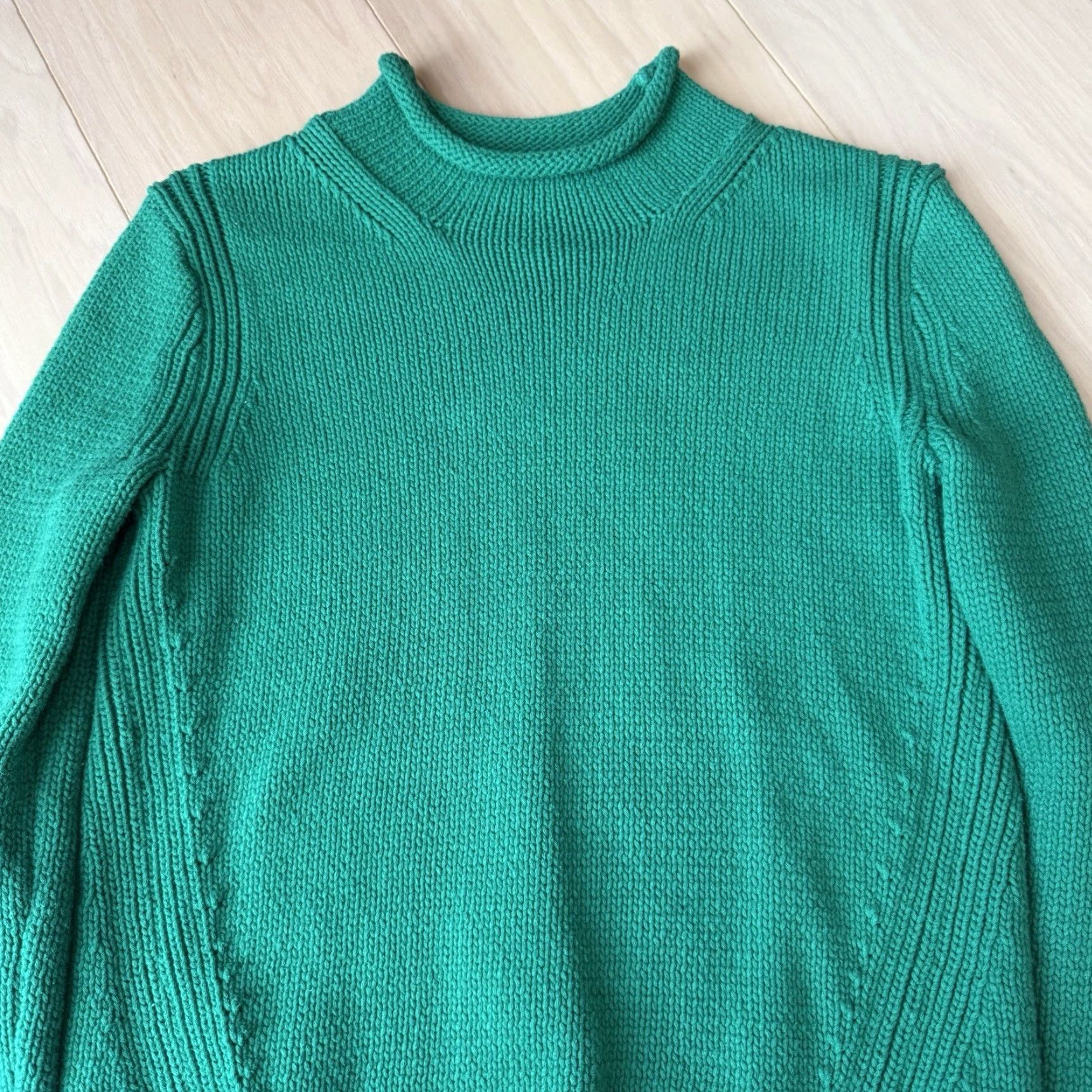 J.Crew J Crew Rollneck Sweater Women's XS Green Oarsman Minimalist Cotton Pullover Size XS / US 0-2 / IT 36-38 - 3 Thumbnail
