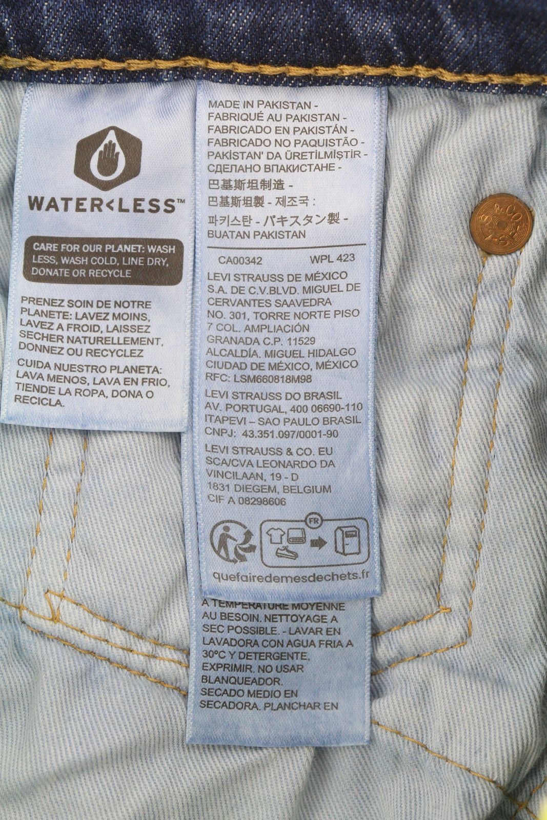 Levi's 511 W28/L32 Big E Slim Zip Faded Blue Jeans 87069 Size US 28 / EU 44 - 8 Thumbnail