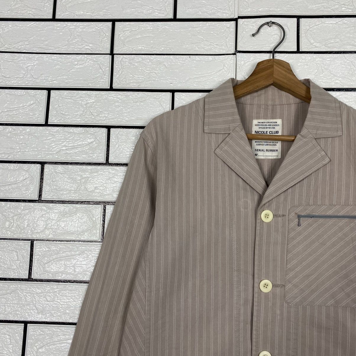 Issey Miyake 📌Vintage Hickory Chore Work Jacket Nicole Club For Men Size US M / EU 48-50 / 2 - 8 Thumbnail