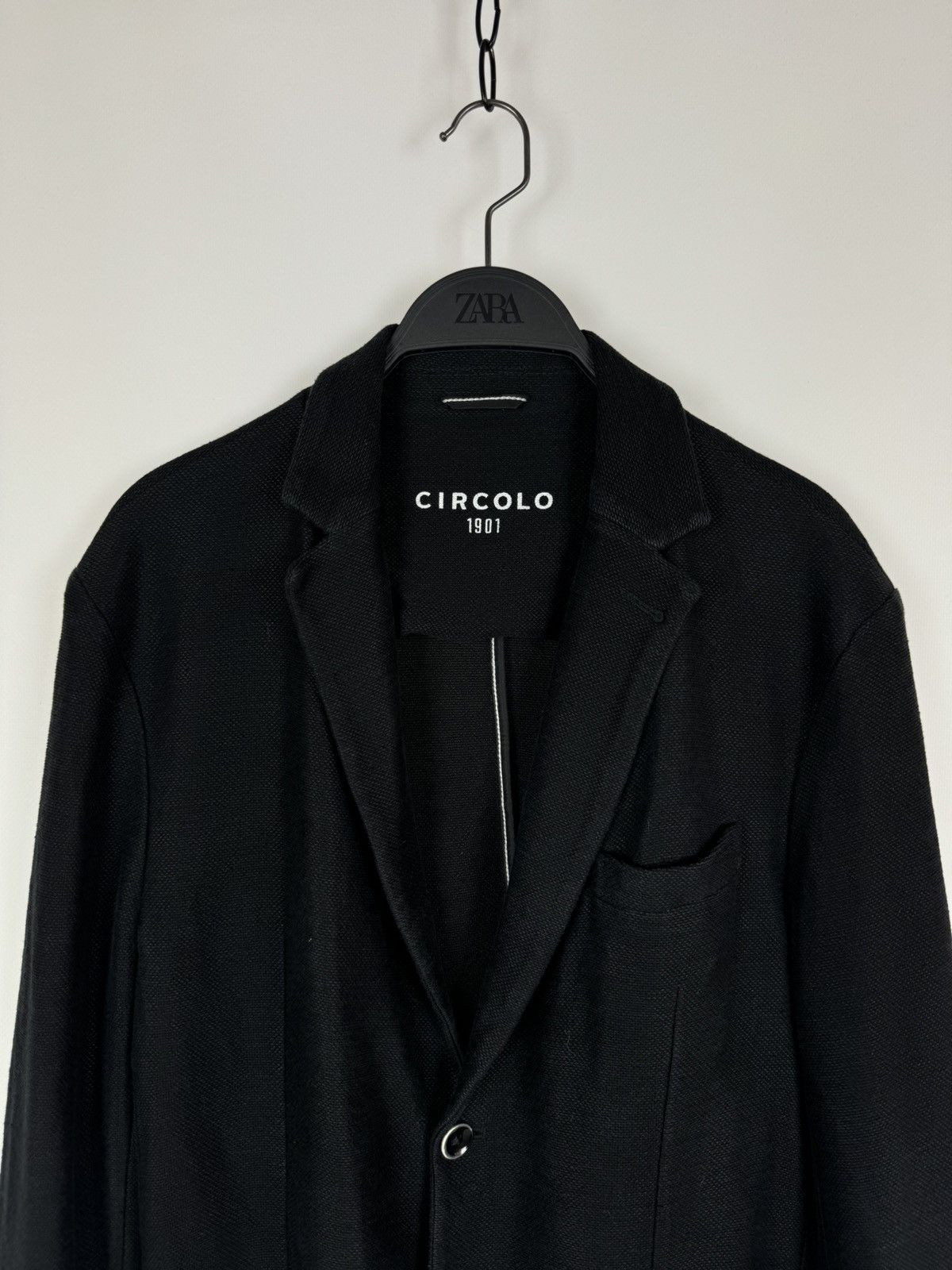 Circolo 1901 Circolo 1901 Cotton/Linen Black Blazer Jacket Size 52 Size 52R - 2 Thumbnail