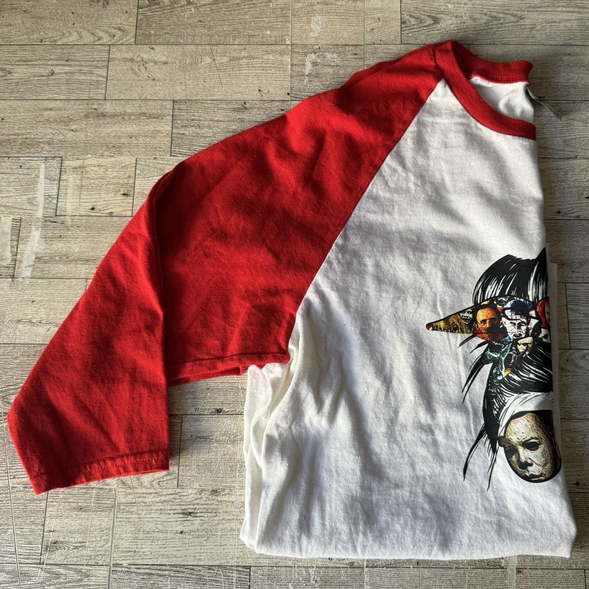 Other Messy Bun/Horror Movie, Custom Halloween Raglan Tee Size M / US 6-8 / IT 42-44 - 14 Thumbnail