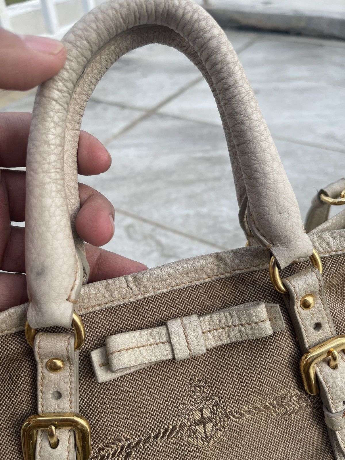 Prada Prada Logo Jacquard Canvas Bag Size ONE SIZE - 11 Thumbnail