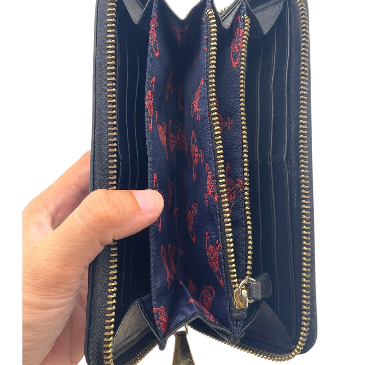 Vivienne Westwood Vivienne Westwood Leather Wallet Orb Logo Zip Around Black Size ONE SIZE - 6 Thumbnail