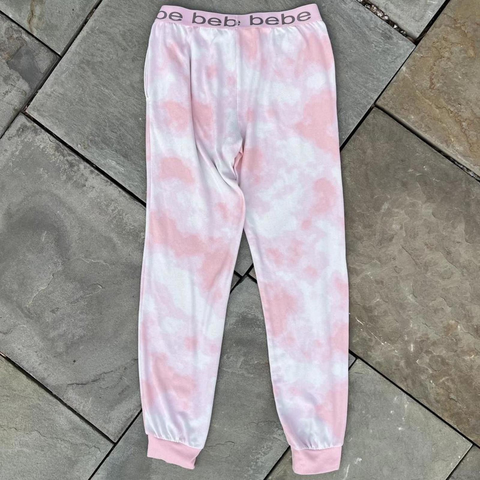 Bebe Bebe Pink + White Tie-Dye Loungewear Sweatpants Size 32" / US 10 / IT 46 - 4 Thumbnail