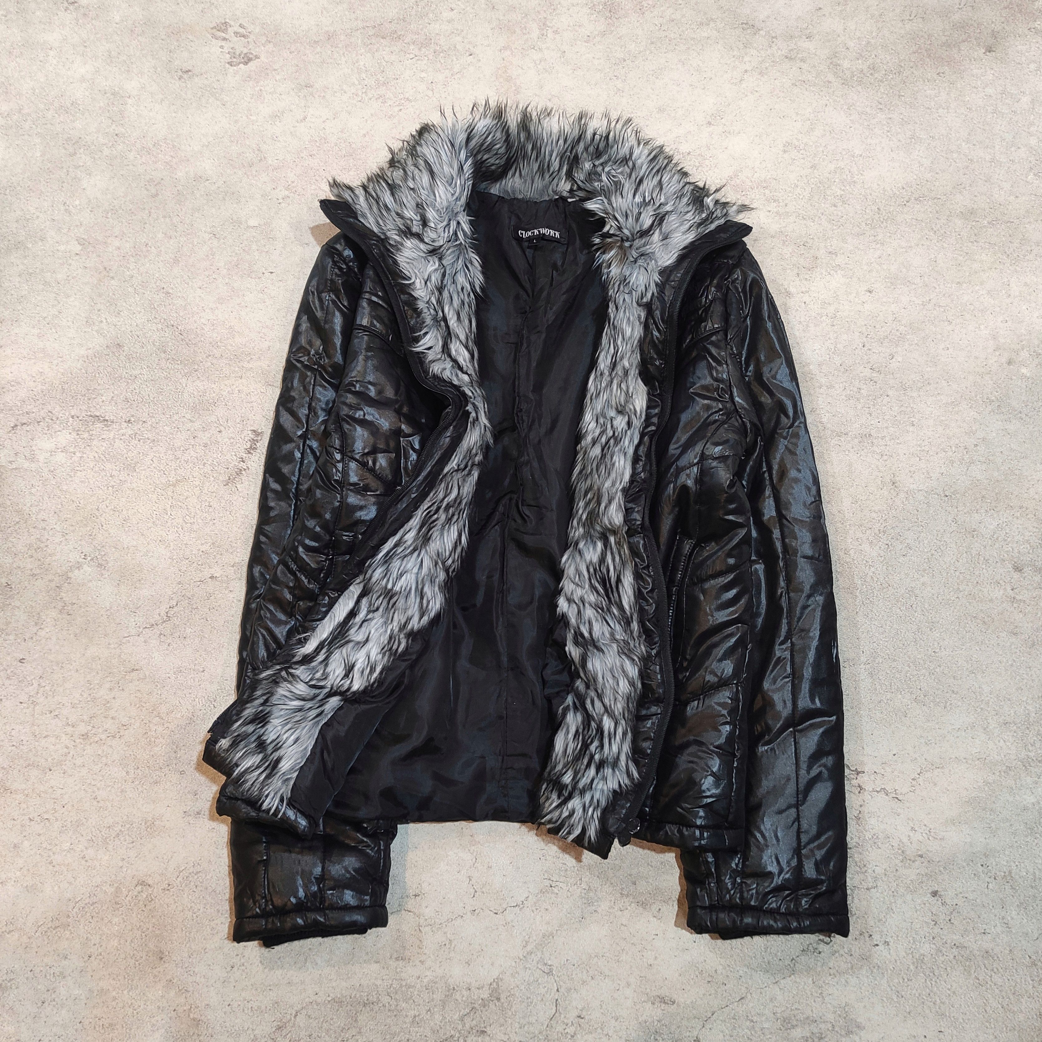 If Six Was Nine Clock Work Fur Bikers Jacket — 2000s style Tornado Mart Size US L / EU 52-54 / 3 - 5 Thumbnail