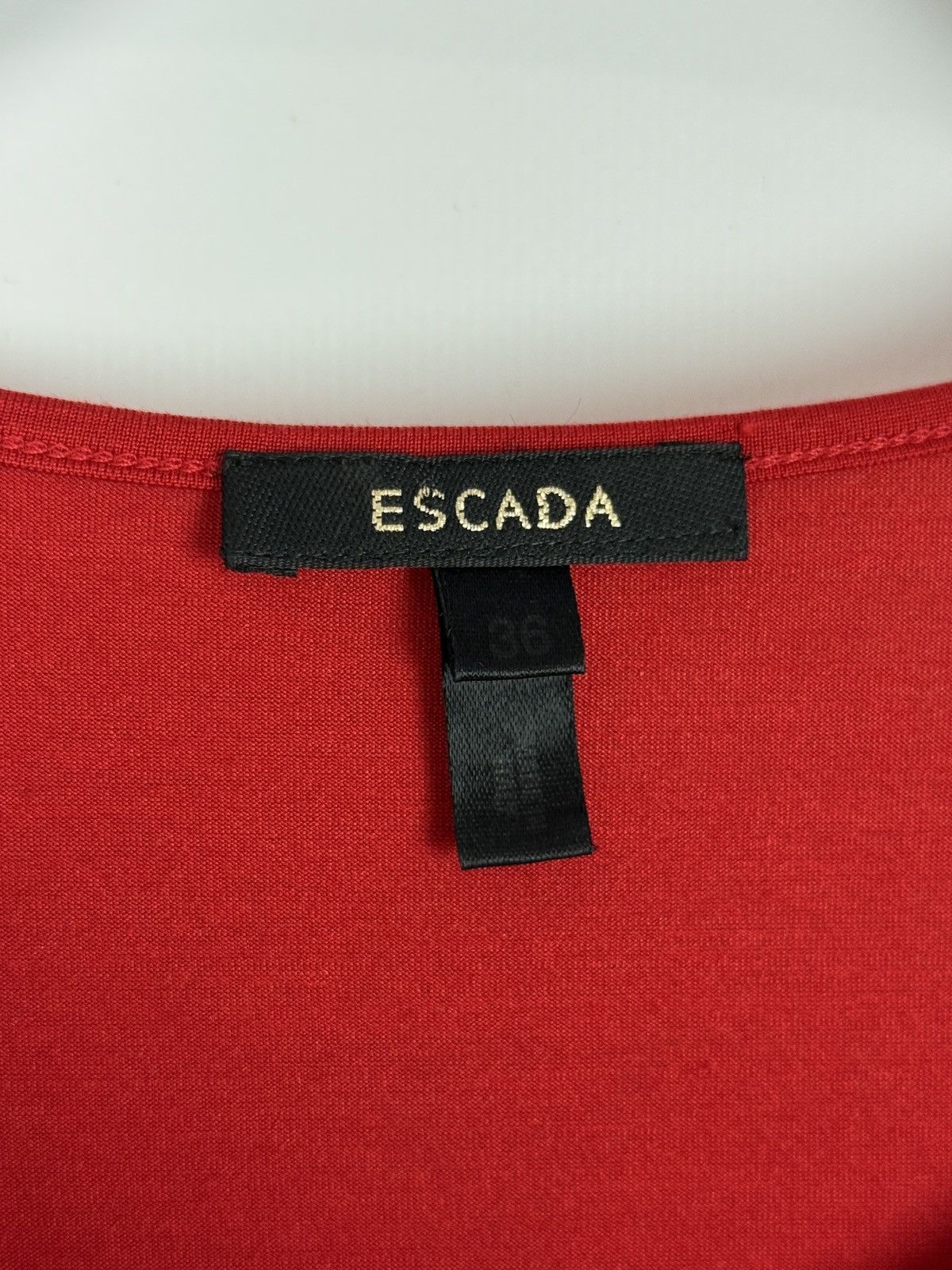 Escada Escada Basic Blank Red Silk Blend Slim Top T-Shirt 36 Size XS / US 0-2 / IT 36-38 - 5 Thumbnail