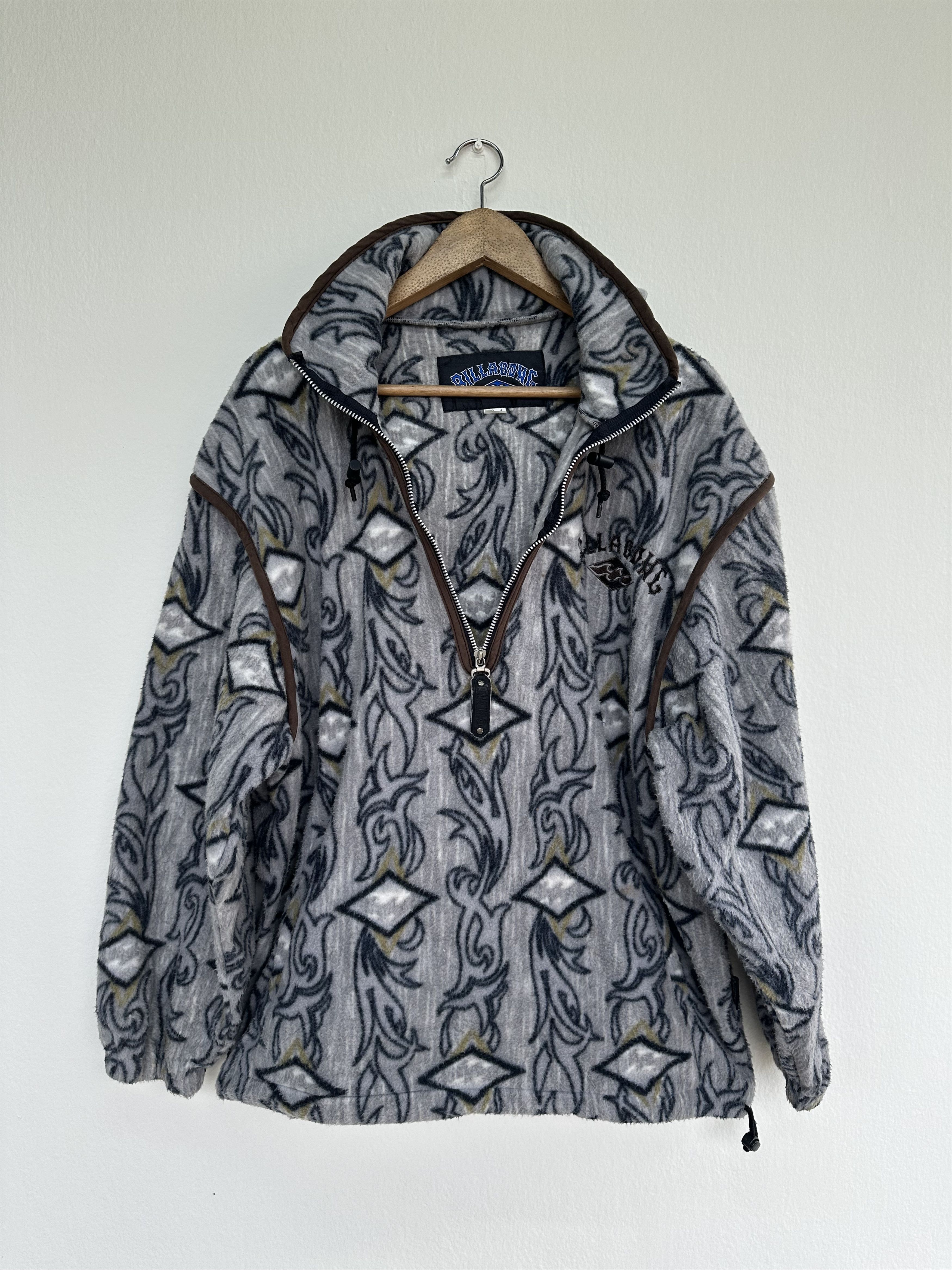 Billabong Vtg 90s Billabong Psychedelic Abstract Fleece Hoodie Jacket Size US L / EU 52-54 / 3 - 6 Thumbnail