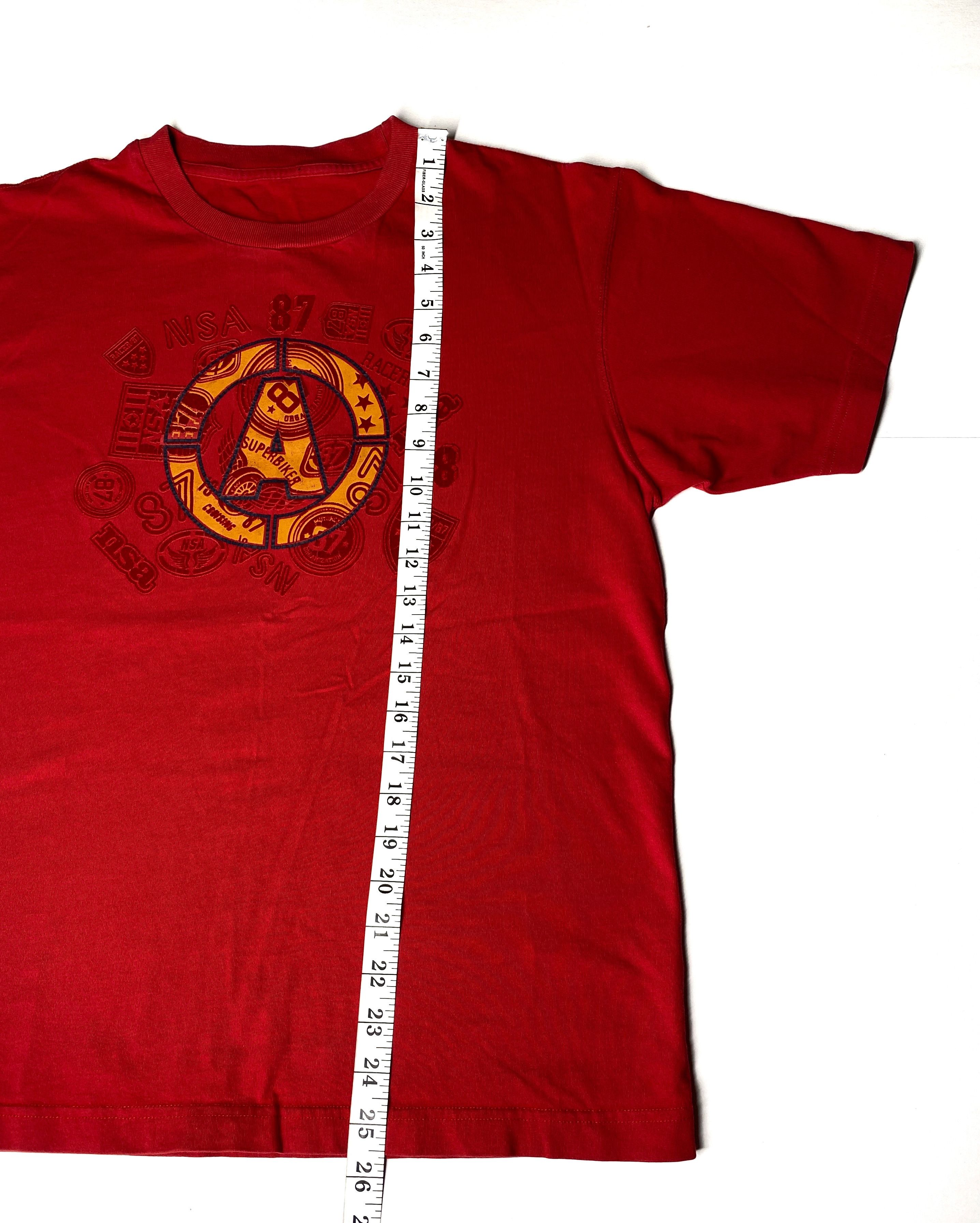 Vintage Vintage NSA Racer 87 Biker T-shirt Unisex Red Graphic Tee Size US M / EU 48-50 / 2 - 4 Thumbnail