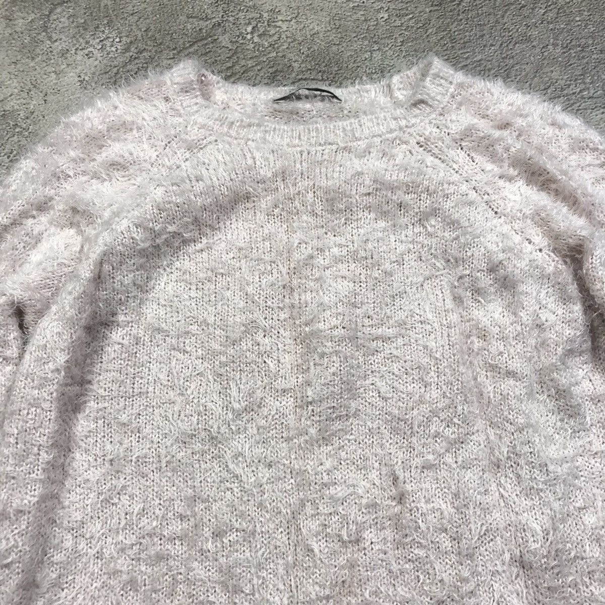 Vintage Vintage 90s Oversized Mohair Knit Sweater Grunge Cream M Size M / US 6-8 / IT 42-44 - 3 Thumbnail