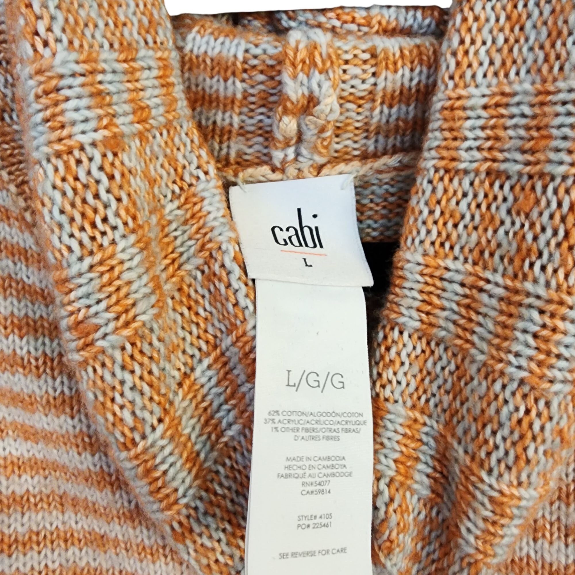 Other Cabi Ombre Cowl Neck Inside Out Orange beige ivory stripe La Size L / US 10 / IT 46 - 3 Thumbnail
