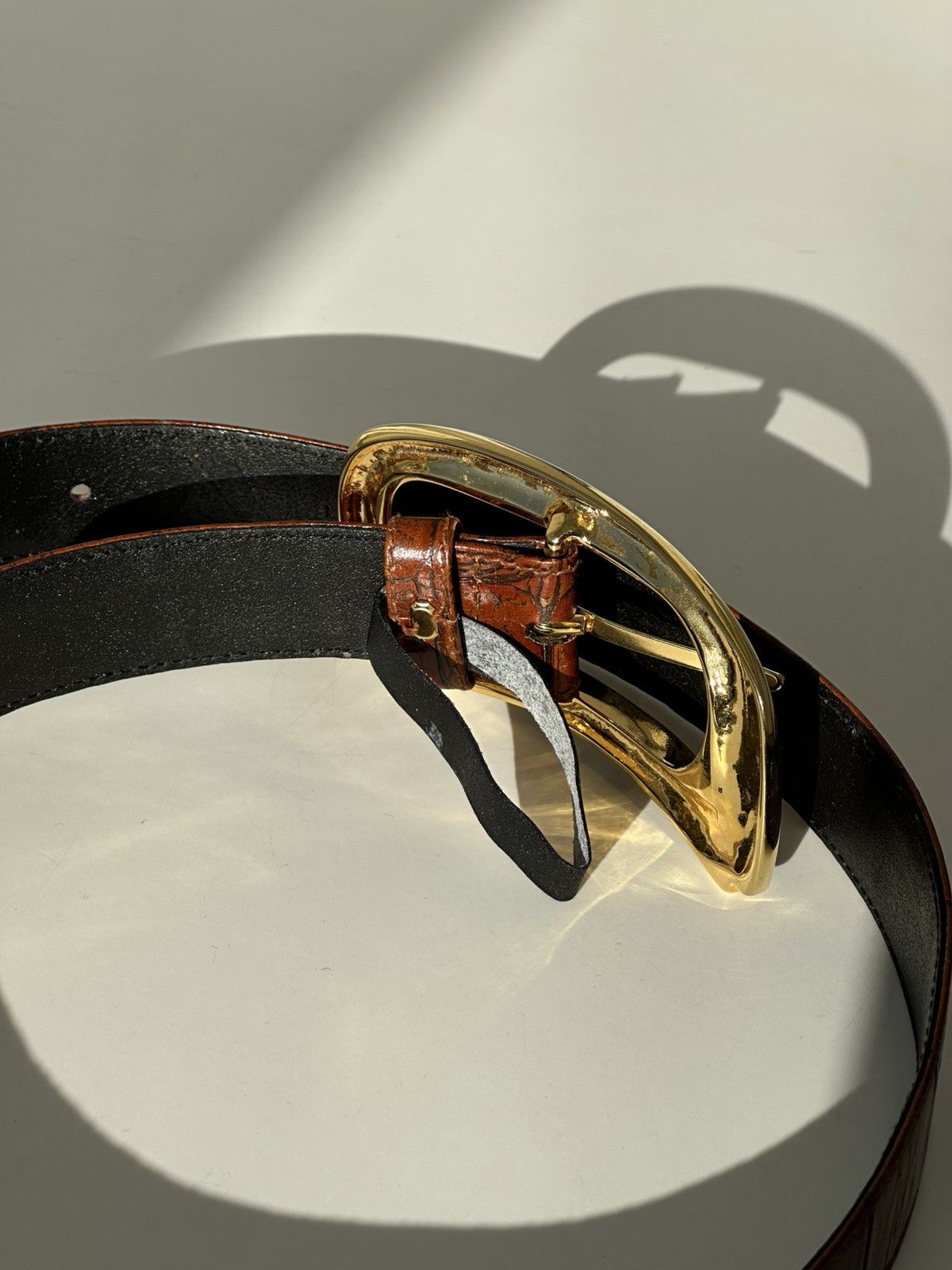 Escada ESCADA Golden Buckle Leather Belt archive y2k rap jewelry Size ONE SIZE - 5 Thumbnail