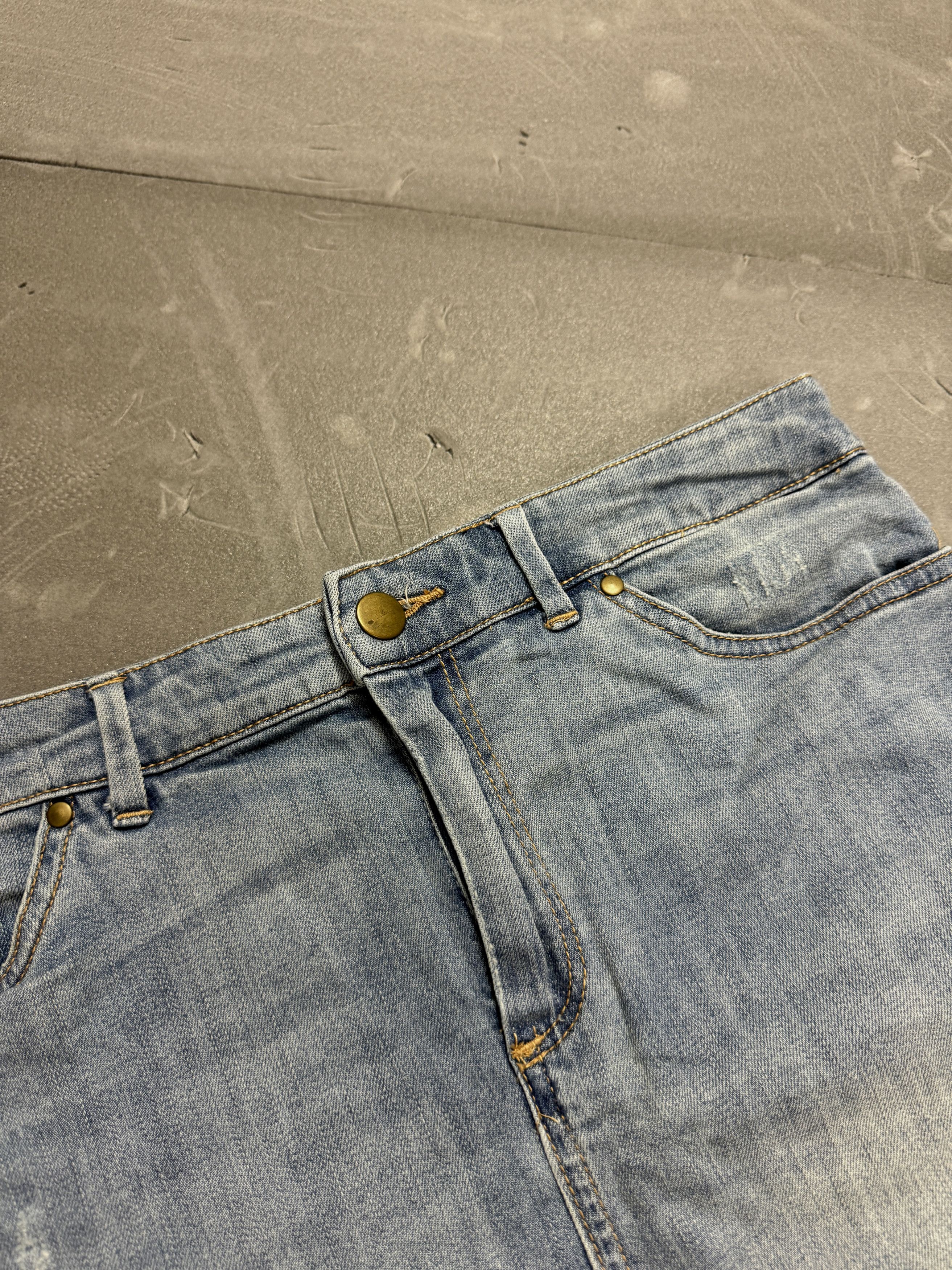 H&M H&M blue denim mini skirt retro y2k 90s 80s jeans faded Size 28" / US 6 / IT 42 - 4 Thumbnail