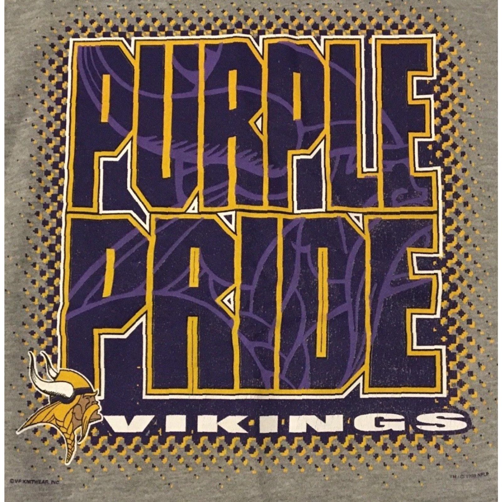 NFL Vtg 90s Minnesota Vikings Purple Pride Sweatshirt Hoodie L Mens Gray NFL Football Pullover Size US L / EU 52-54 / 3 - 2 Thumbnail