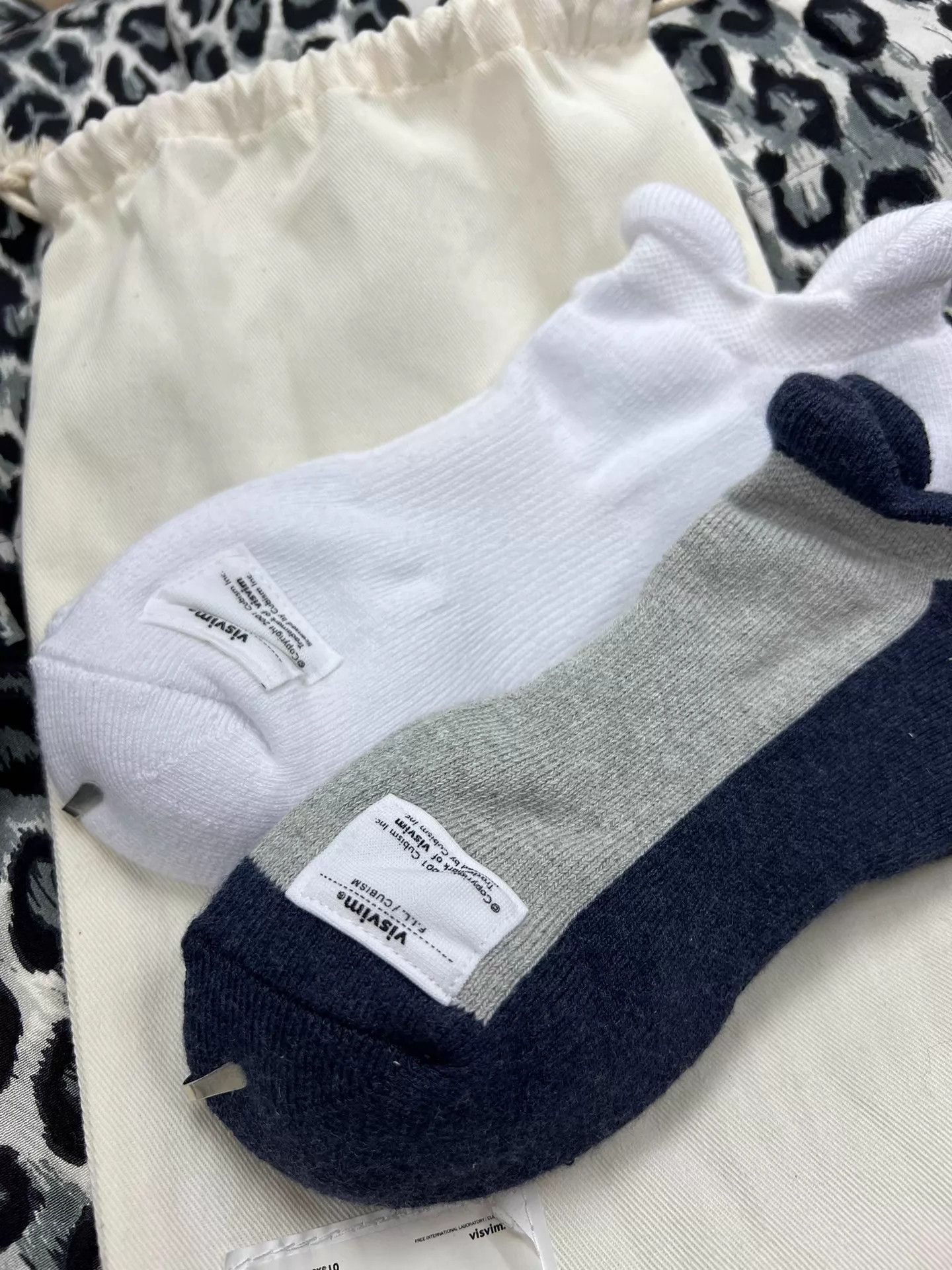 Visvim VISVIM ACHILLES SOCKS LOW Navy/White S/M Size ONE SIZE - 2 Thumbnail