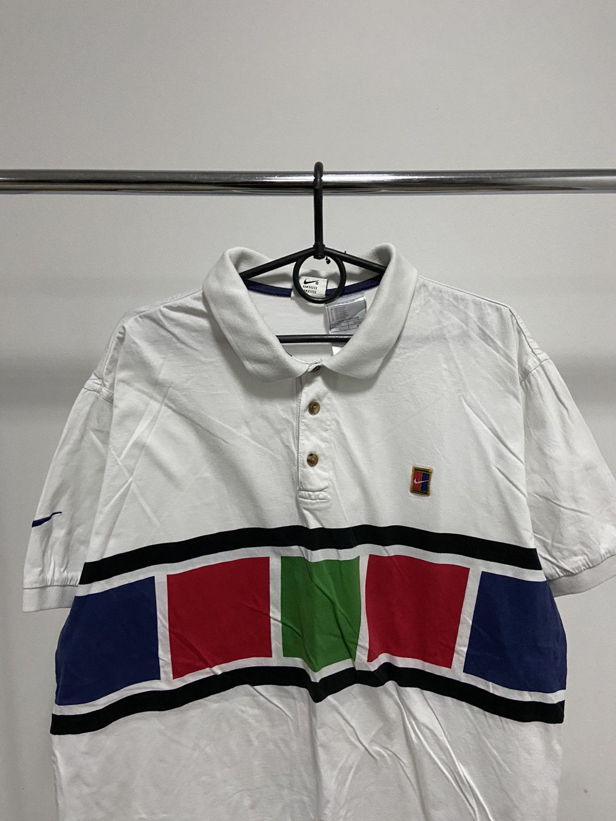 Nike Nike Court Vintage Small logo T Shirt Polo Tennis big print Size US L / EU 52-54 / 3 - 2 Thumbnail