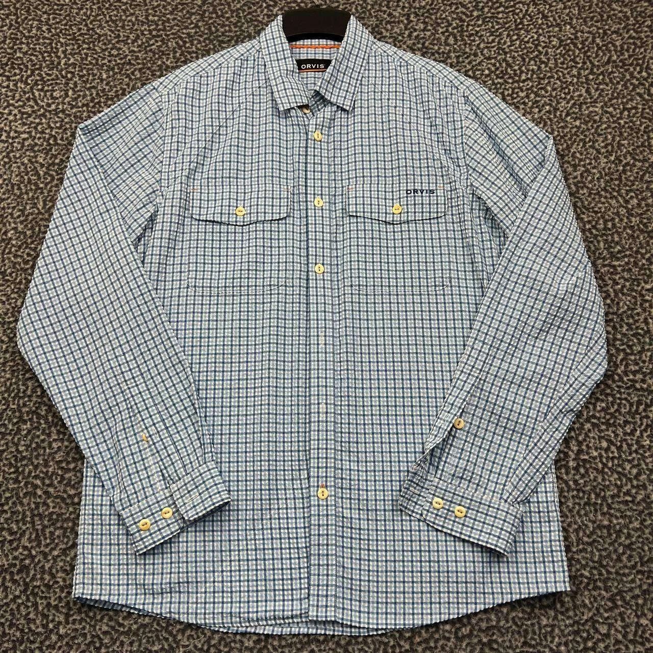 Orvis Orvis Button Up Shirt Men Blue Plaid Seersucker Collared M Size US M / EU 48-50 / 2 - 1 Thumbnail