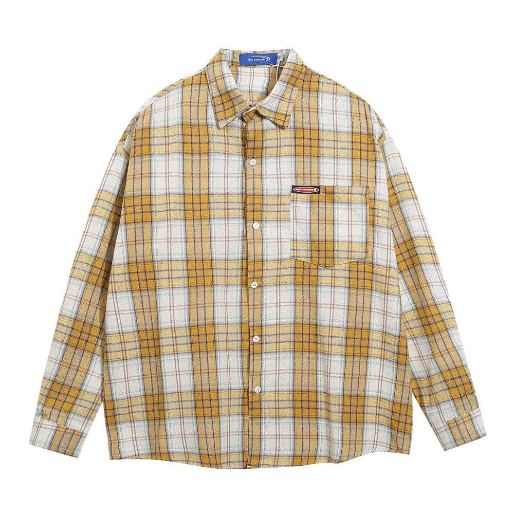 Vintage Men's Japanese casual lapel loose plaid long-sleeved shirt Size US M / EU 48-50 / 2 - 1 Thumbnail