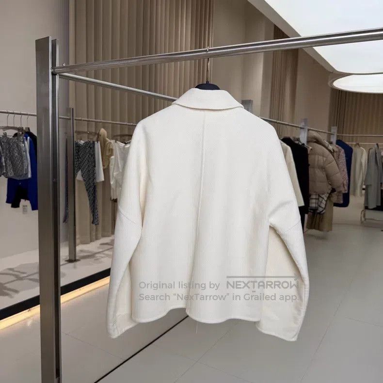 Hermes Hermes White Short Cashmere Coat Size XXS / US 00 / IT 34 - 2 Thumbnail