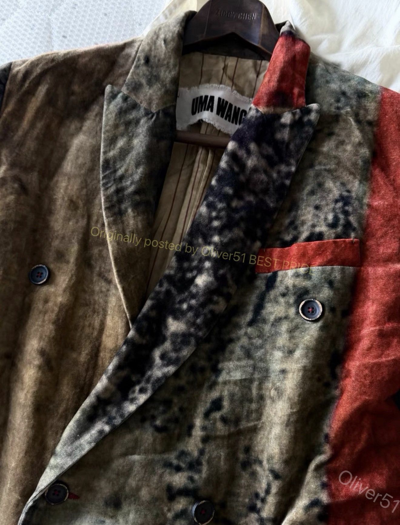 Uma Wang Uma Wang 18AW velour faded‑mural long coat YYYY17/2610 Size US S / EU 44-46 / 1 - 4 Thumbnail