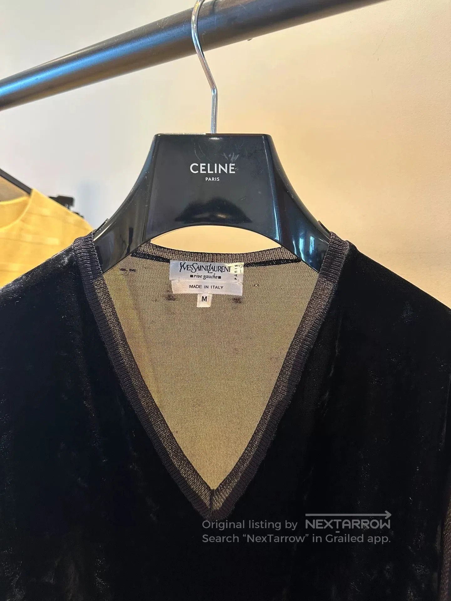 Saint Laurent Paris Yves Saint Laurent Velvet Sheer Sleeve Top. Size M / US 6-8 / IT 42-44 - 3 Thumbnail