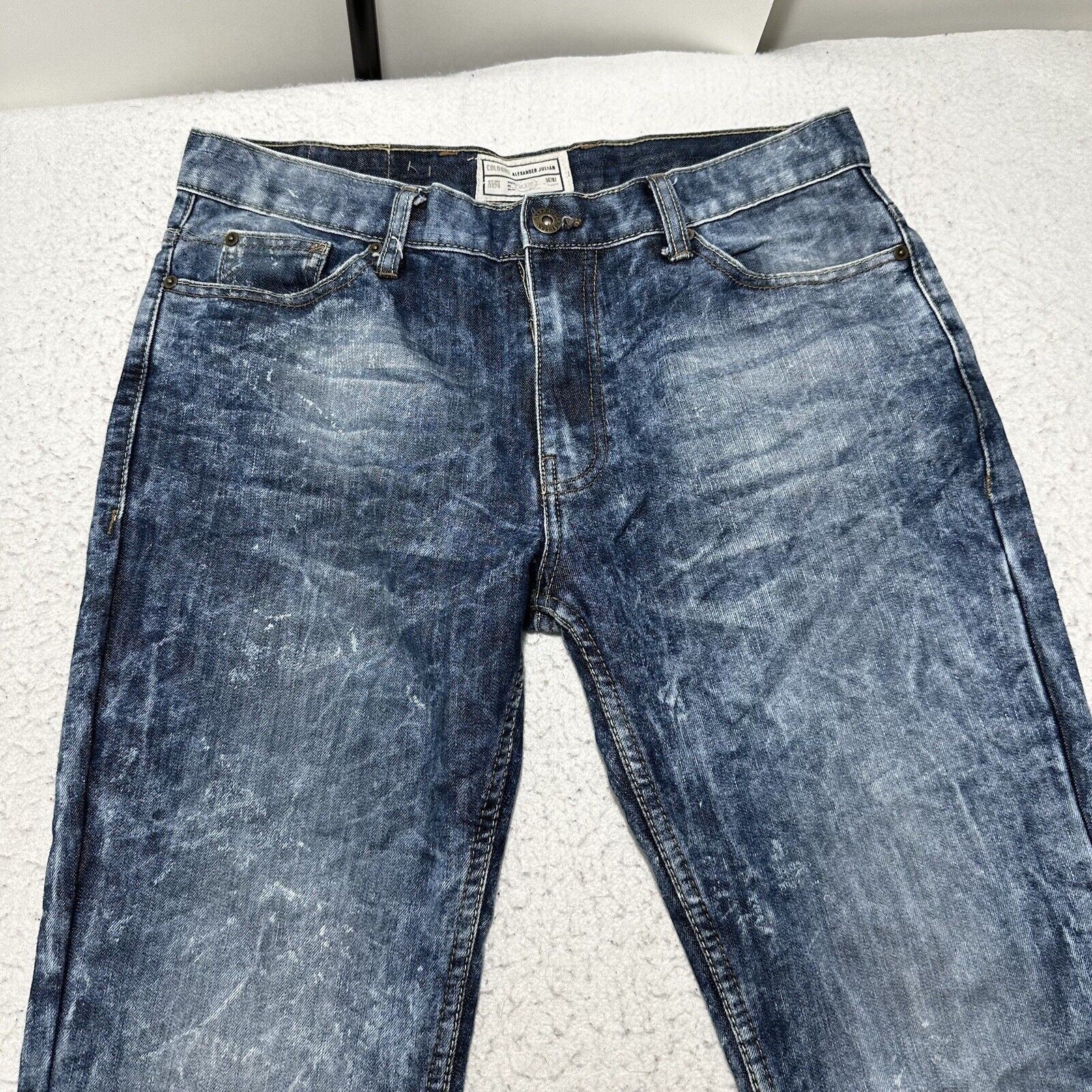Alexander Julian Alexander Julian Colours 34x30 Straight Leg Denim Blue Jeans Size US 34 / EU 50 - 2 Thumbnail