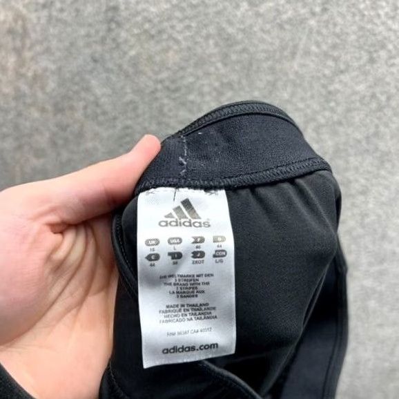 Adidas Vintage adidas Pants Women Large Black Athletic Elastic Waist Trefoil Crop Gym Size 36" / US 14 / IT 50 - 3 Thumbnail