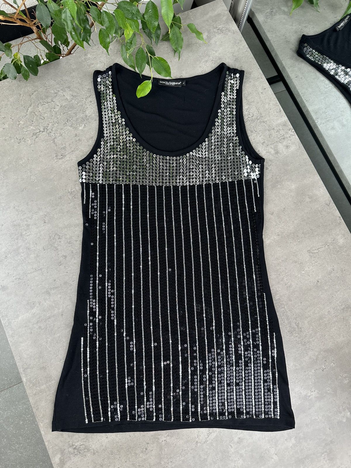 Japanese Brand Dolce&Gabbana Mini Dress With Sequins Size L / US 10 / IT 46 - 1 Thumbnail