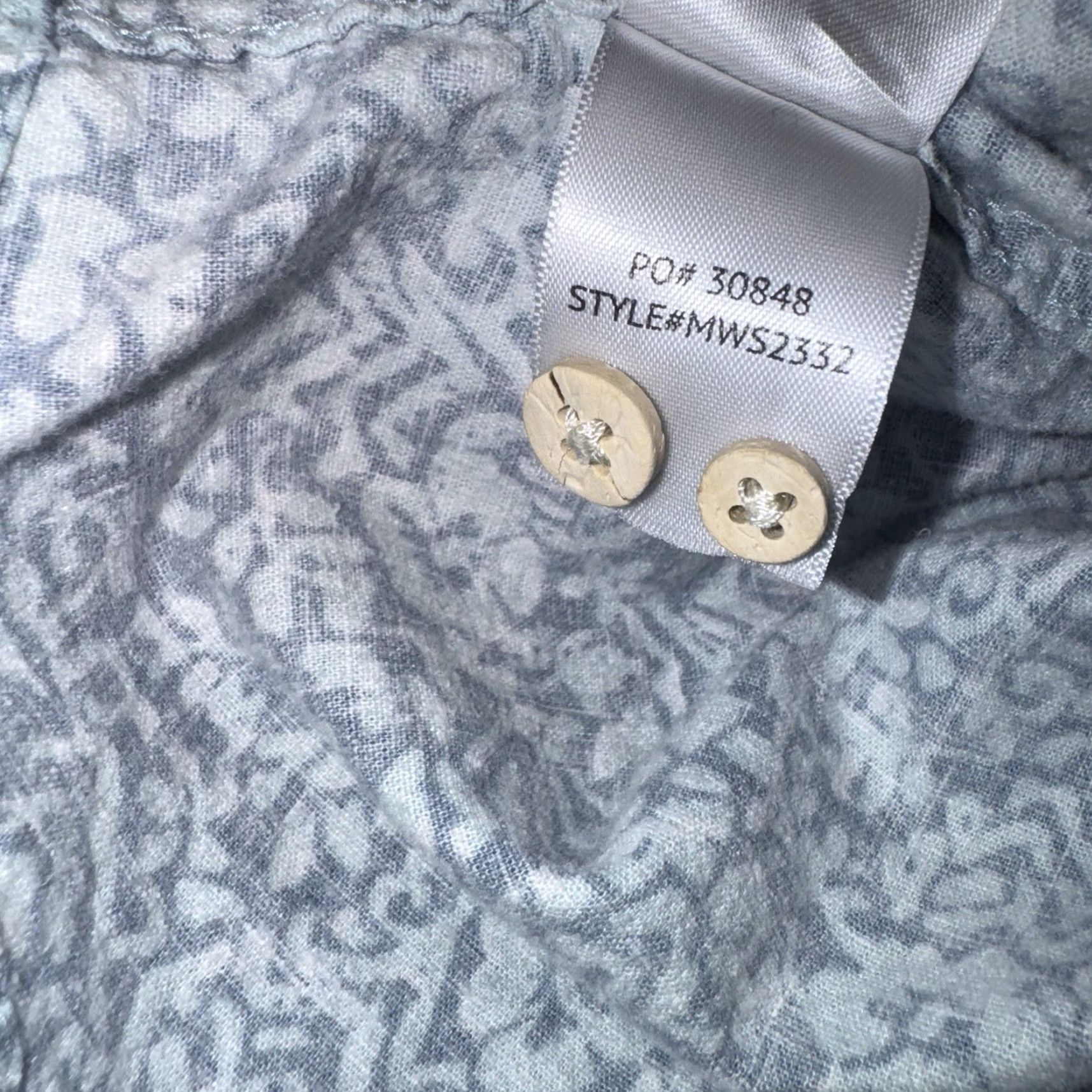 Faherty Faherty Short Sleeve Button Down Blue Men’s Medium Floral Hemp Blend Shirt Size US 31 - 5 Thumbnail