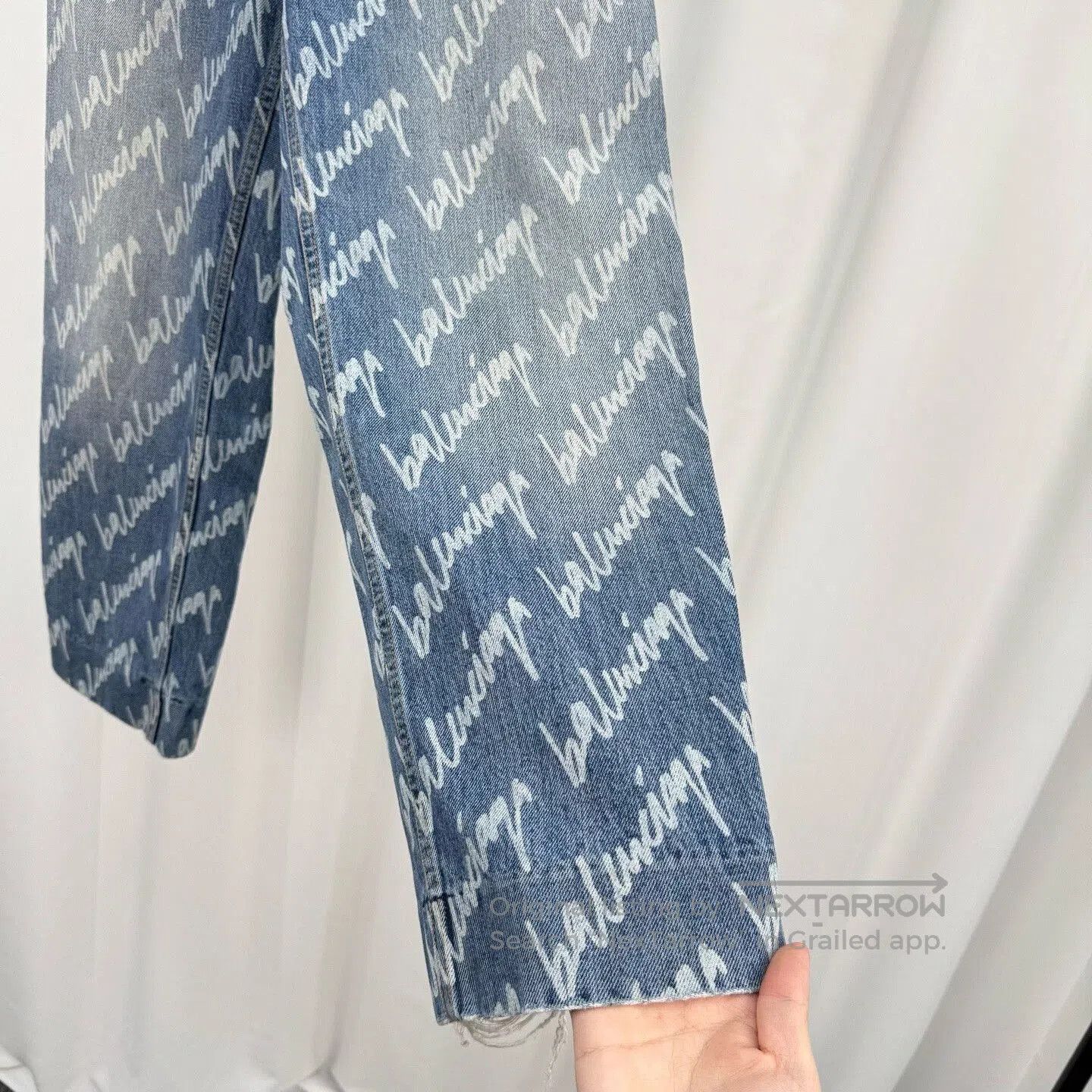 Balenciaga balenciaga logo print denim pants size w25. Size 25" / US 0 / IT 36 - 4 Thumbnail
