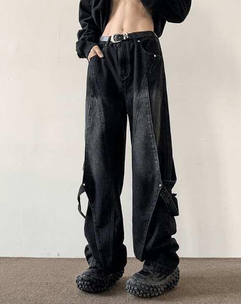 Japanese Brand × Jean Men's cool washed distressed loose straight cargo jeans Size US 32 / EU 48 - 5 Thumbnail