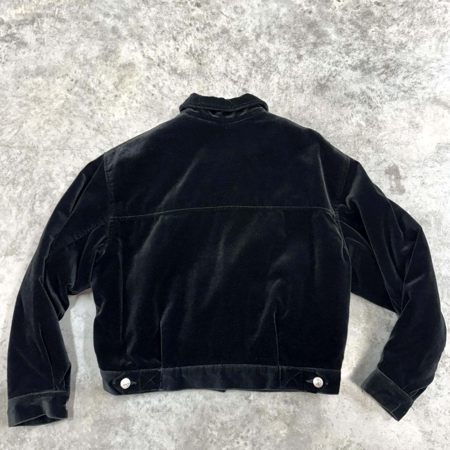 Gap VINTAGE Gap Jacket Womens Small Black Velvet Quilted Lined Cropped Trucker 90s Size S / US 4 / IT 40 - 6 Thumbnail