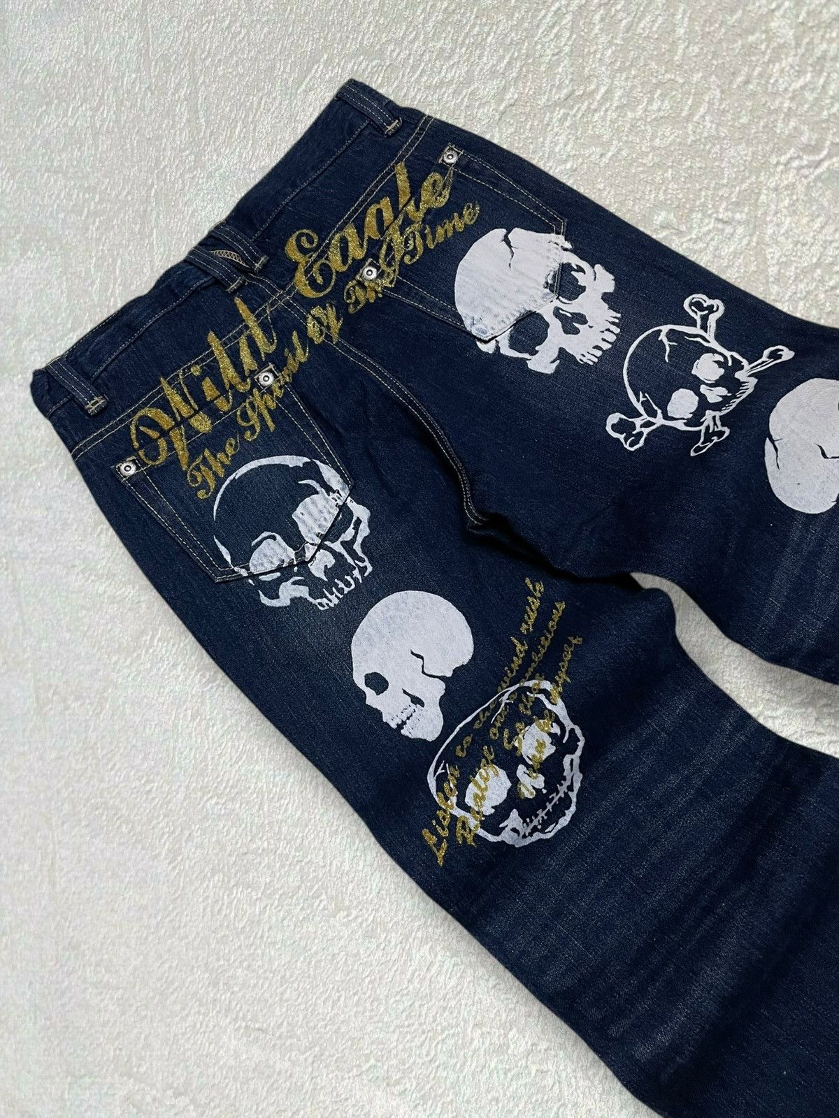 Hysteric Glamour Vintage 90s Japan Designer Wild Eagle Skull Affliction Denim Size US 28 / EU 44 - 6 Thumbnail