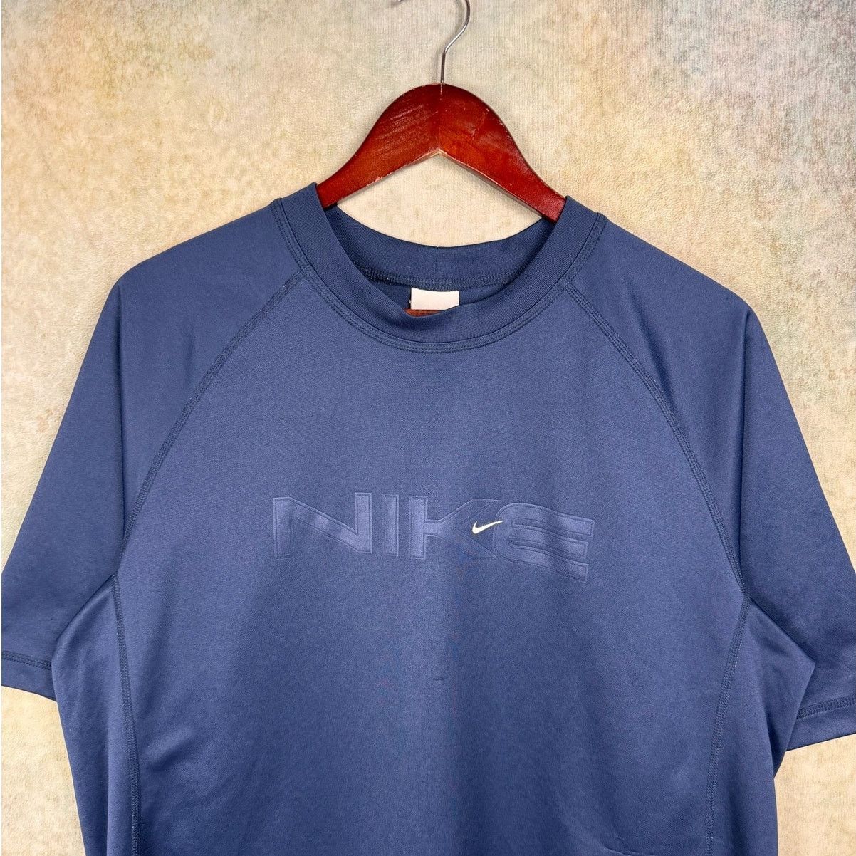 Nike × Vintage VTG Y2K Nike T Shirt Mens Sz L Navy Blue Swoosh Logo Size US L / EU 52-54 / 3 - 5 Thumbnail