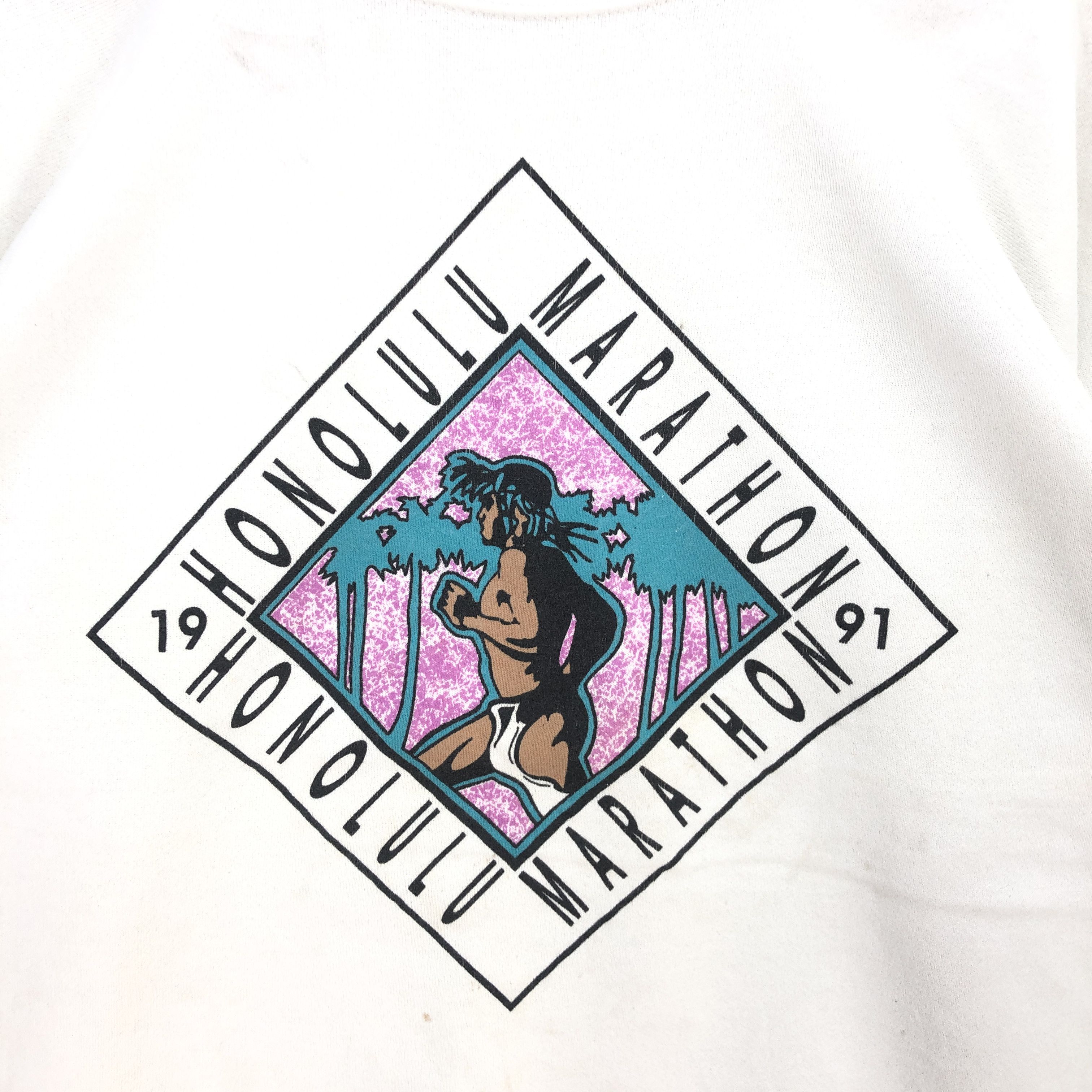 Vintage Vintage 1991 Honolulu Marathon Sweatshirt Sweater Jumper Size US L / EU 52-54 / 3 - 3 Thumbnail