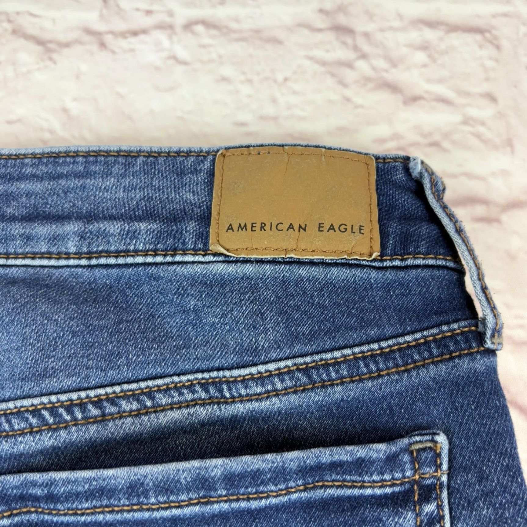 American Eagle Outfitters American Eagle Jeans Womens 6 Short Blue Super Stretch Jegging Distressed Size 28" / US 6 / IT 42 - 5 Thumbnail