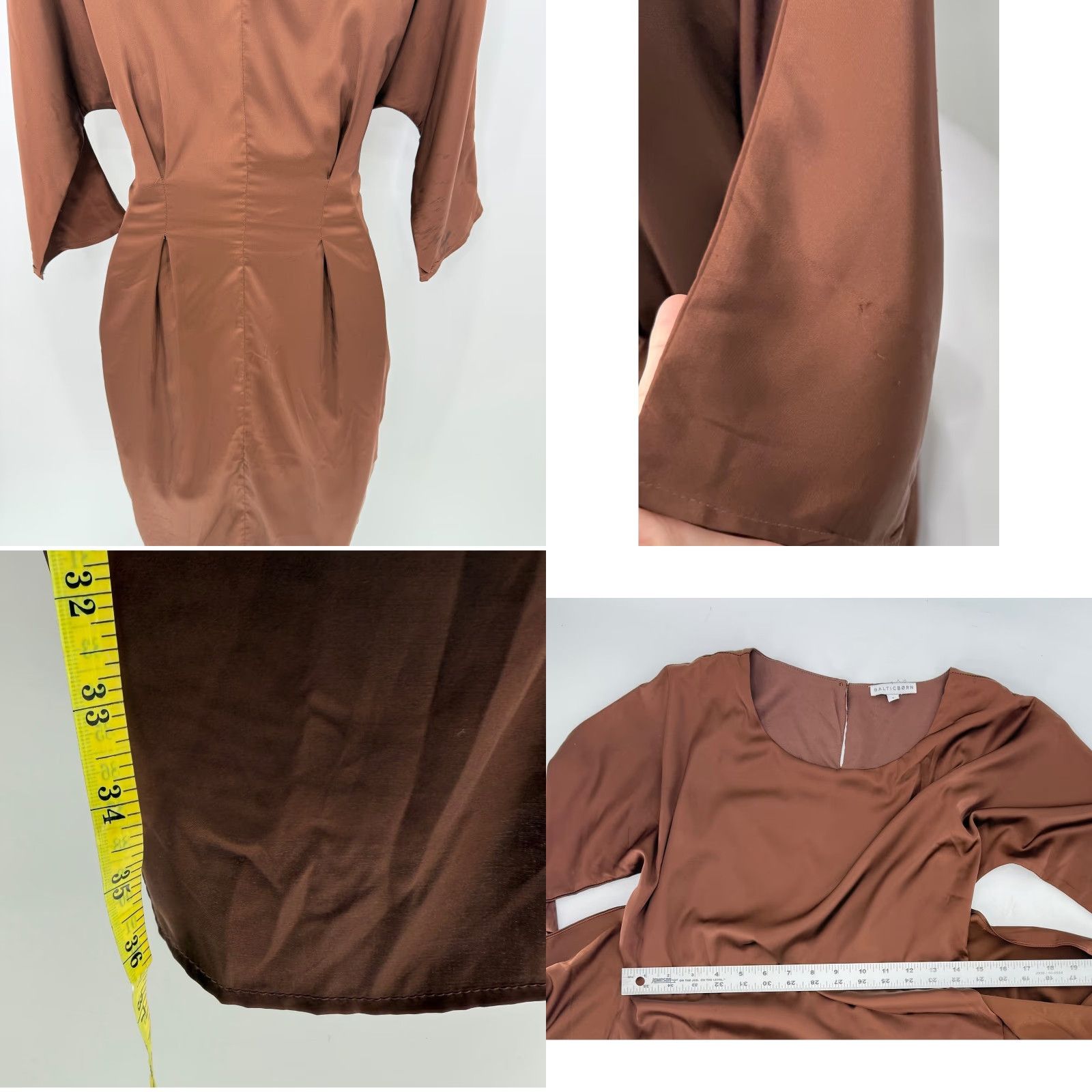 Born VINTAGE? No. Baltic Born Brown Tie Front Tulip Hem Midi Dress Womens Size S / US 4 / IT 40 - 8 Thumbnail