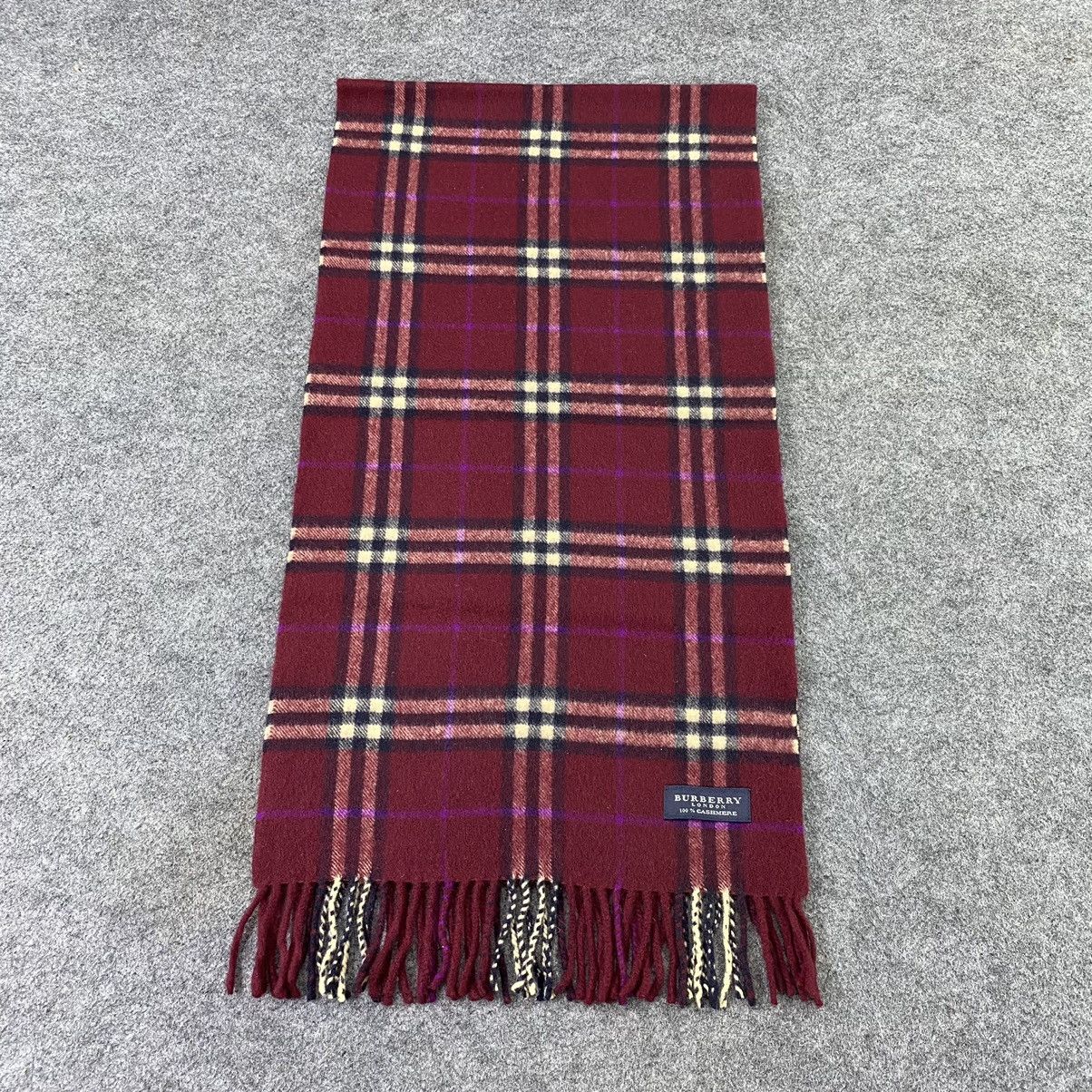 Burberry × Vintage Burberry Cashmere Scarf / Muffler / Neckwear - T1312 Size ONE SIZE - 3 Thumbnail