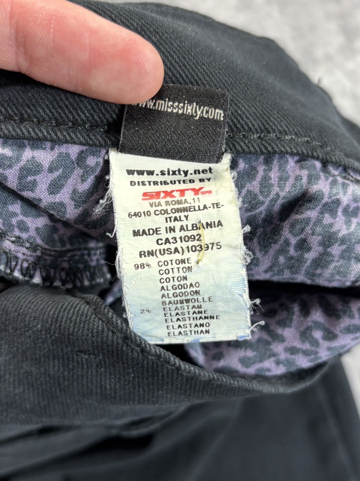 Vintage Miss Sixty Jeans Y2K Black Denim Lace Pants 2000s 90
