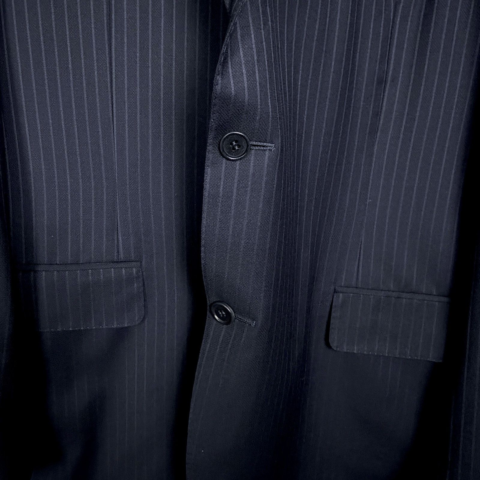 Canali Canali Blazer 48R Blue Pinstripe Water Resistant 100% Wool Size 48R - 4 Thumbnail