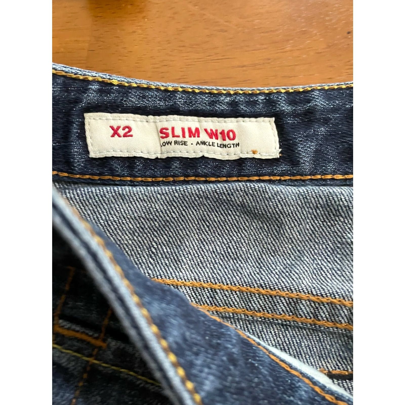 Denime X2 Womens Slim W 10 Low Rise Ankle Length Light Wash Denim Jeans Size 12 Size 34" / US 12 / IT 48 - 3 Thumbnail