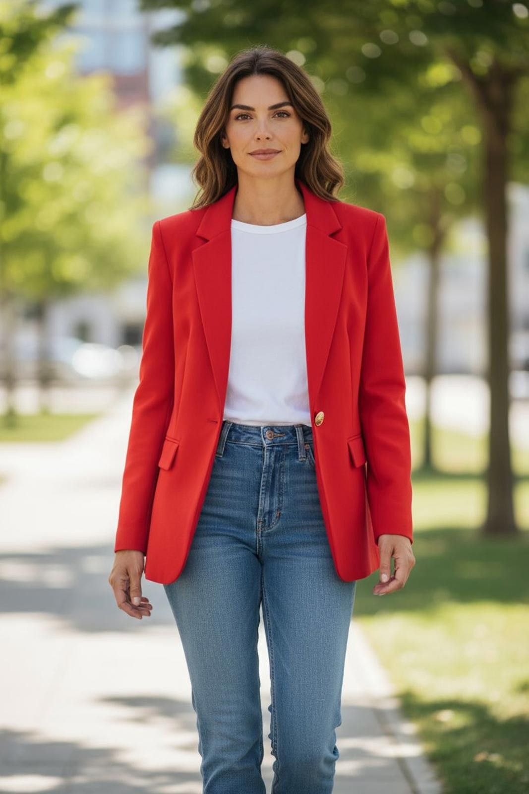 Unknown London Women's Red Single-Button Blazer Size M / US 6-8 / IT 42-44 - 1 Thumbnail