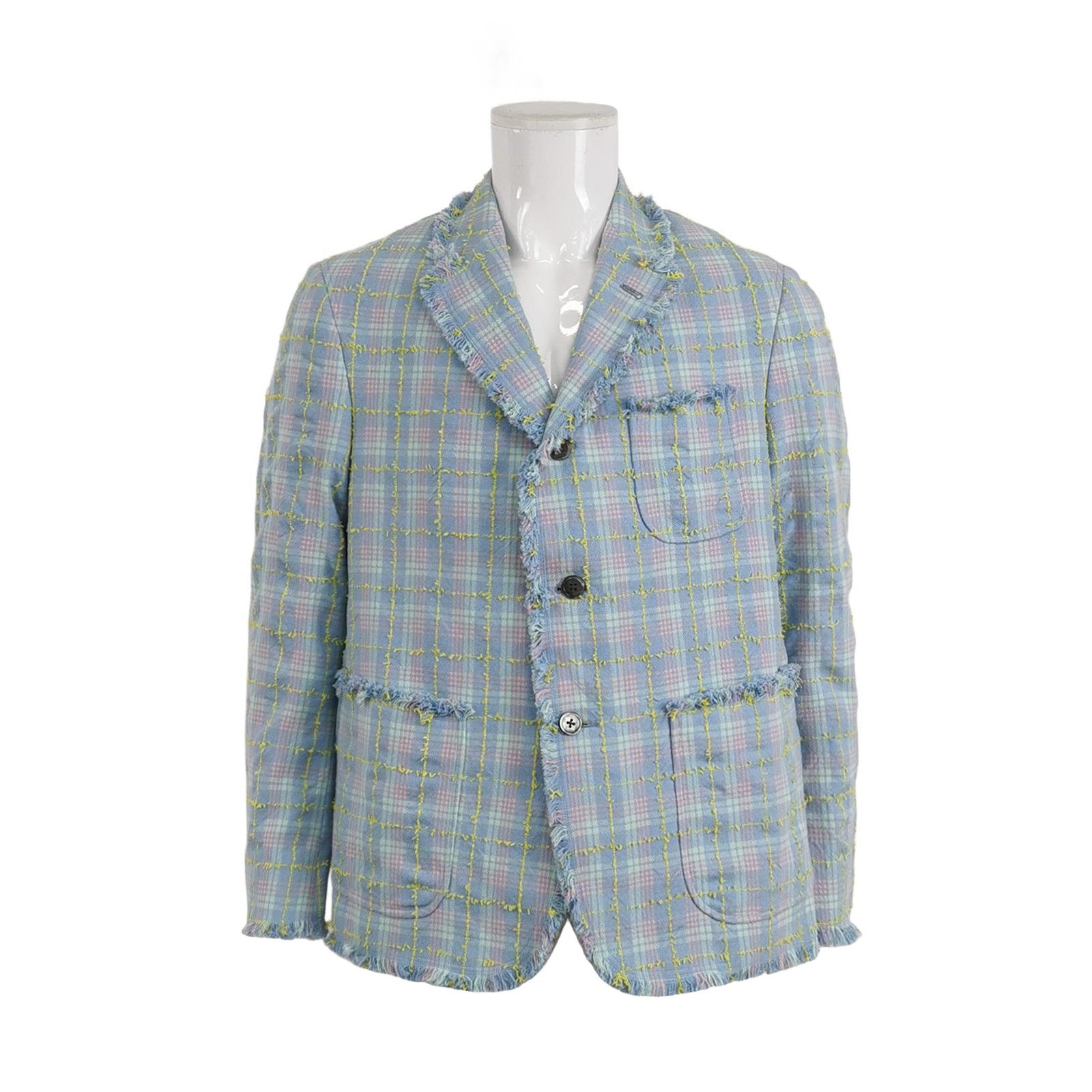 Thom Browne Plaid Cotton Lapel Blazer M