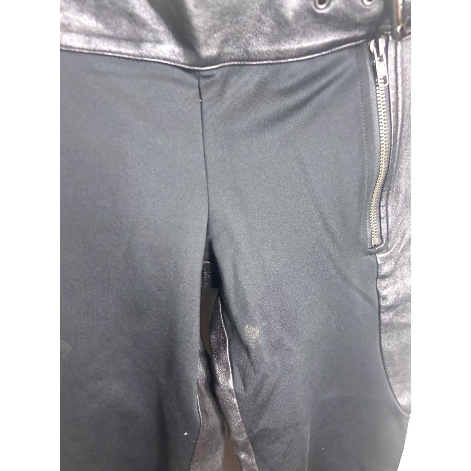 Elizabeth and James Elizabeth and James Pants Womens 6 Black Faux Leather Stretch Moto Biker Belted Size 28" / US 6 / IT 42 - 3 Thumbnail