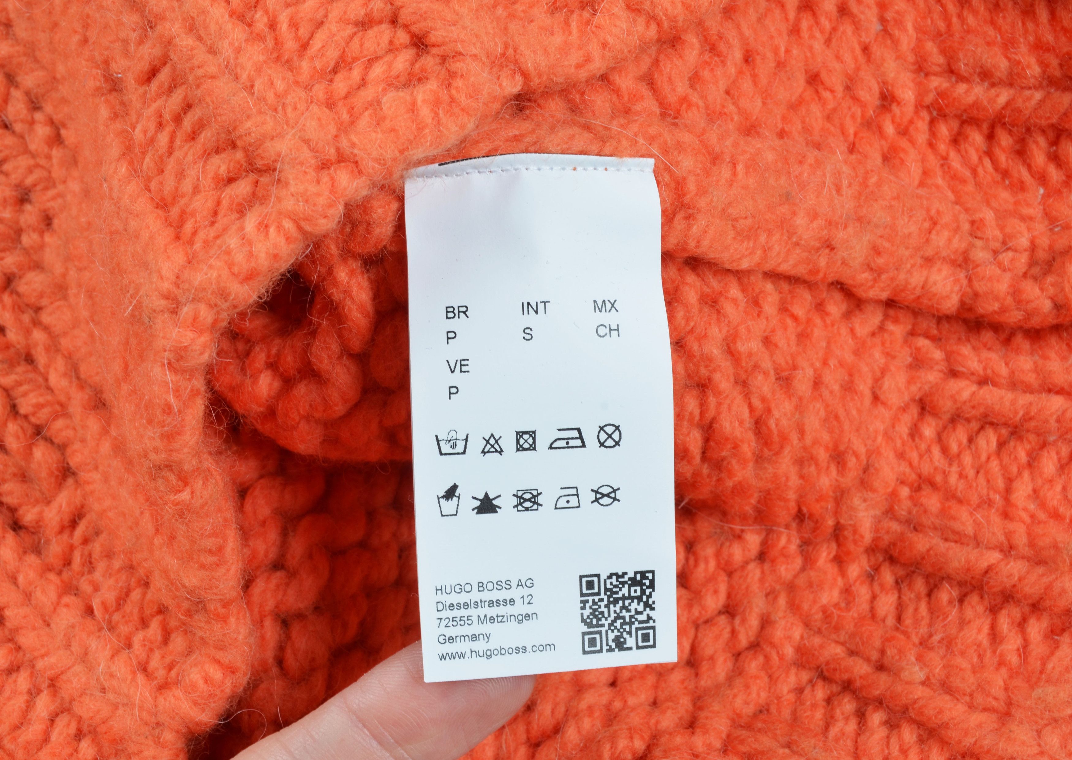 Hugo Boss Hugo Boss Wool Alpaca Orange Chunky Knit Turtleneck Sweater Size S / US 4 / IT 40 - 8 Thumbnail