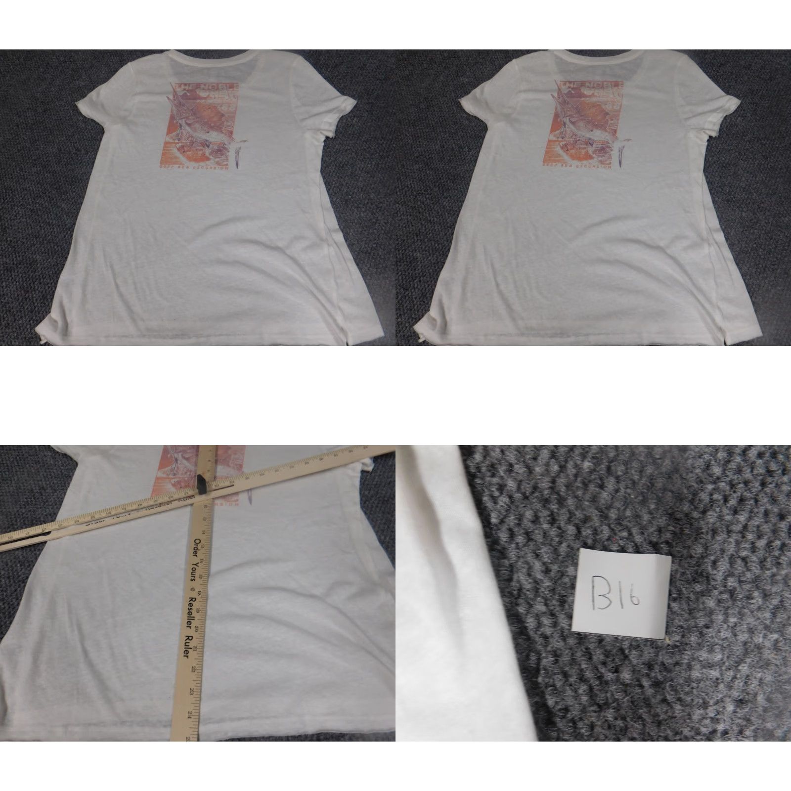 Vintage Ocean & Coast Blouse Womens L White Short Sleeve Crew Neck Button Fish Beach Casual Shirt Size L / US 10 / IT 46 - 8 Thumbnail