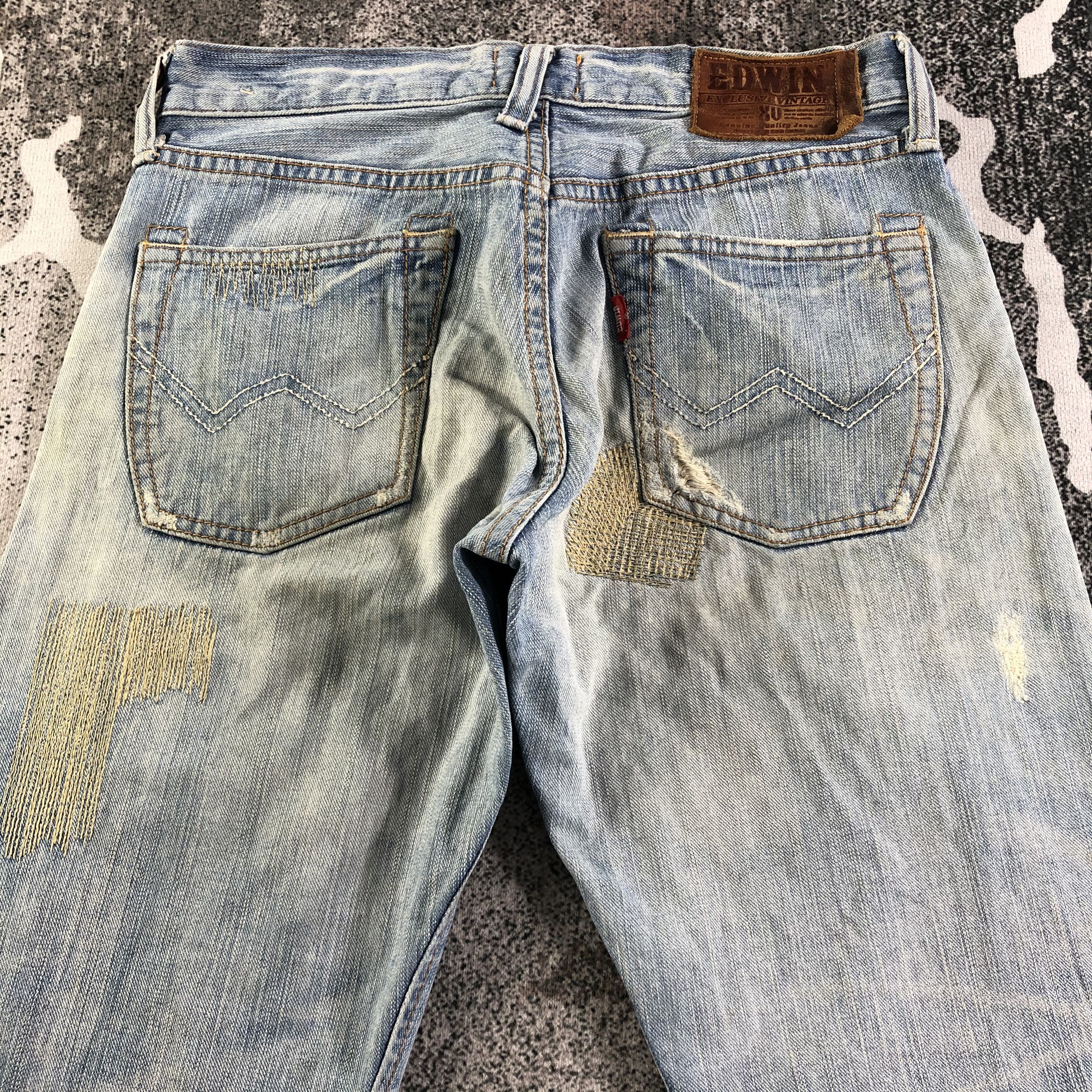 Edwin Edwin XV Jeans Ripped Patchwork Denim KJ2541 Size US 28 / EU 44 - 4 Thumbnail