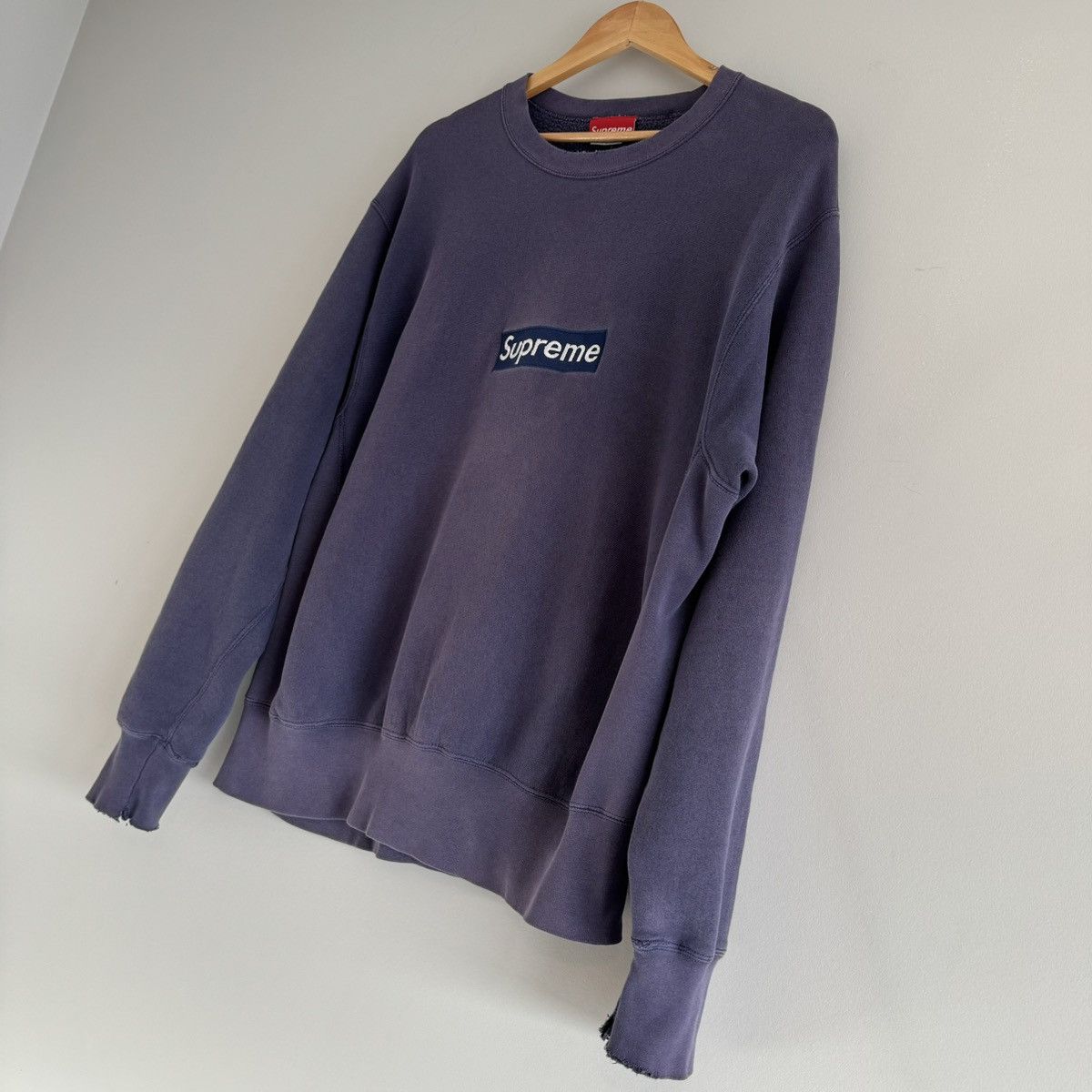 Supreme 1995 Supreme 1st Anniversary Box Logo Crewneck Navy Size US L / EU 52-54 / 3 - 5 Thumbnail